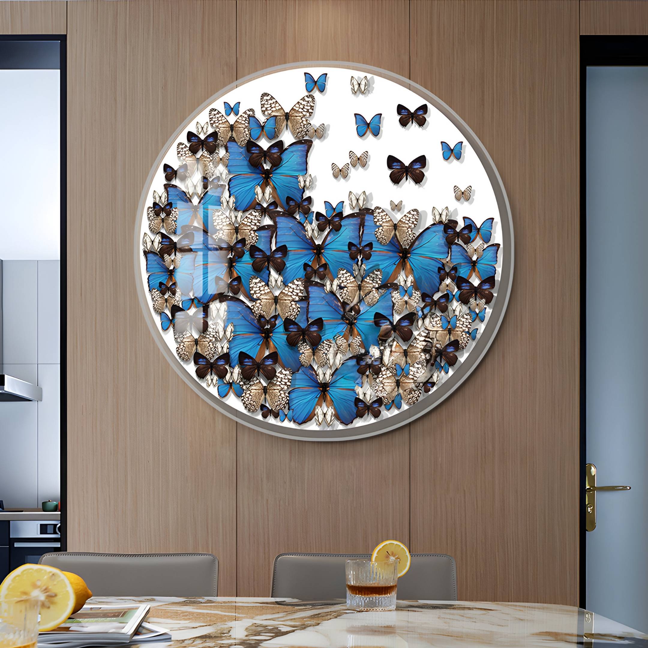 Papillure Azure Bloom Butterfly Acrylic 3D Wall Art