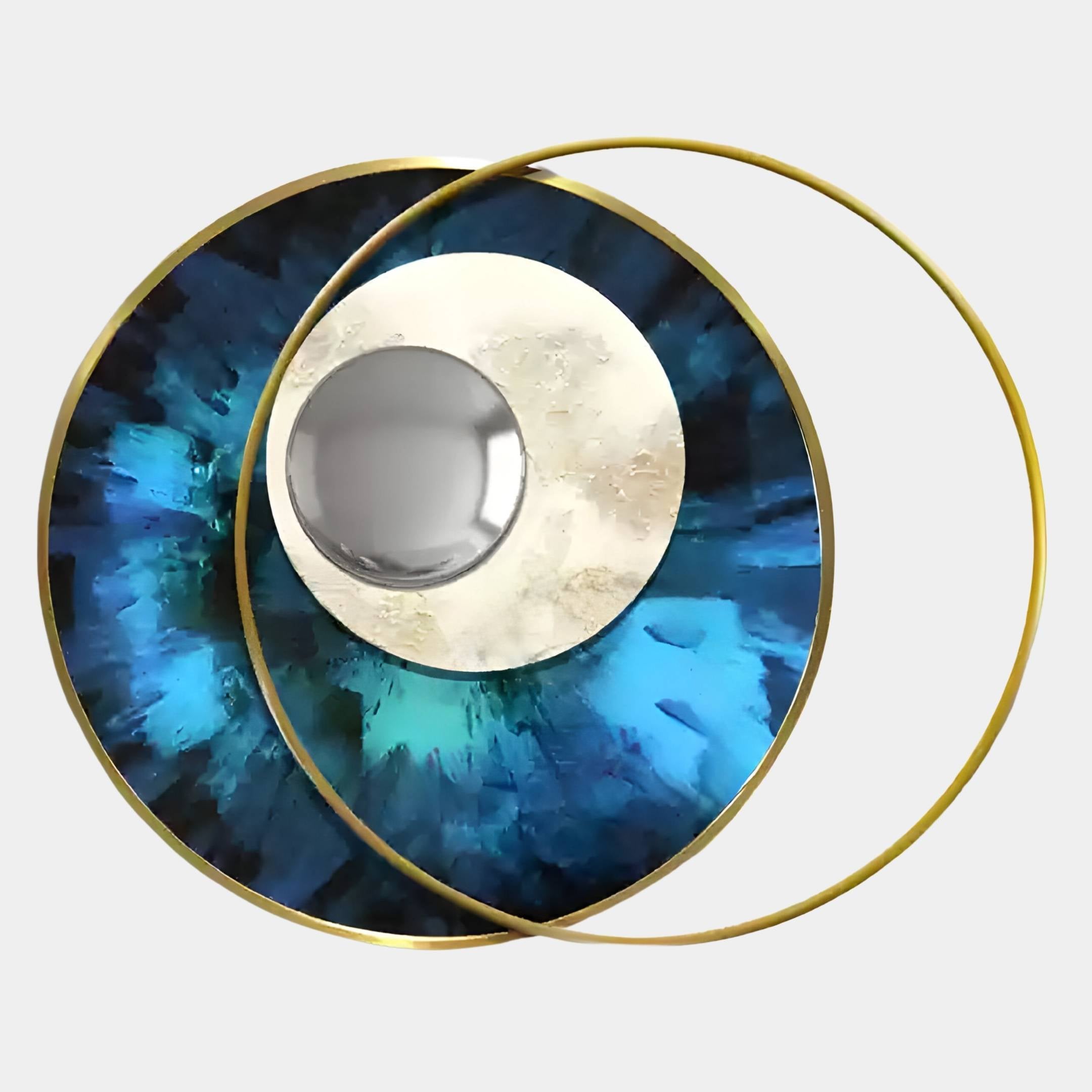 Solvata Cobalt Teal Orbit & Metal Ring 3D Wall Art