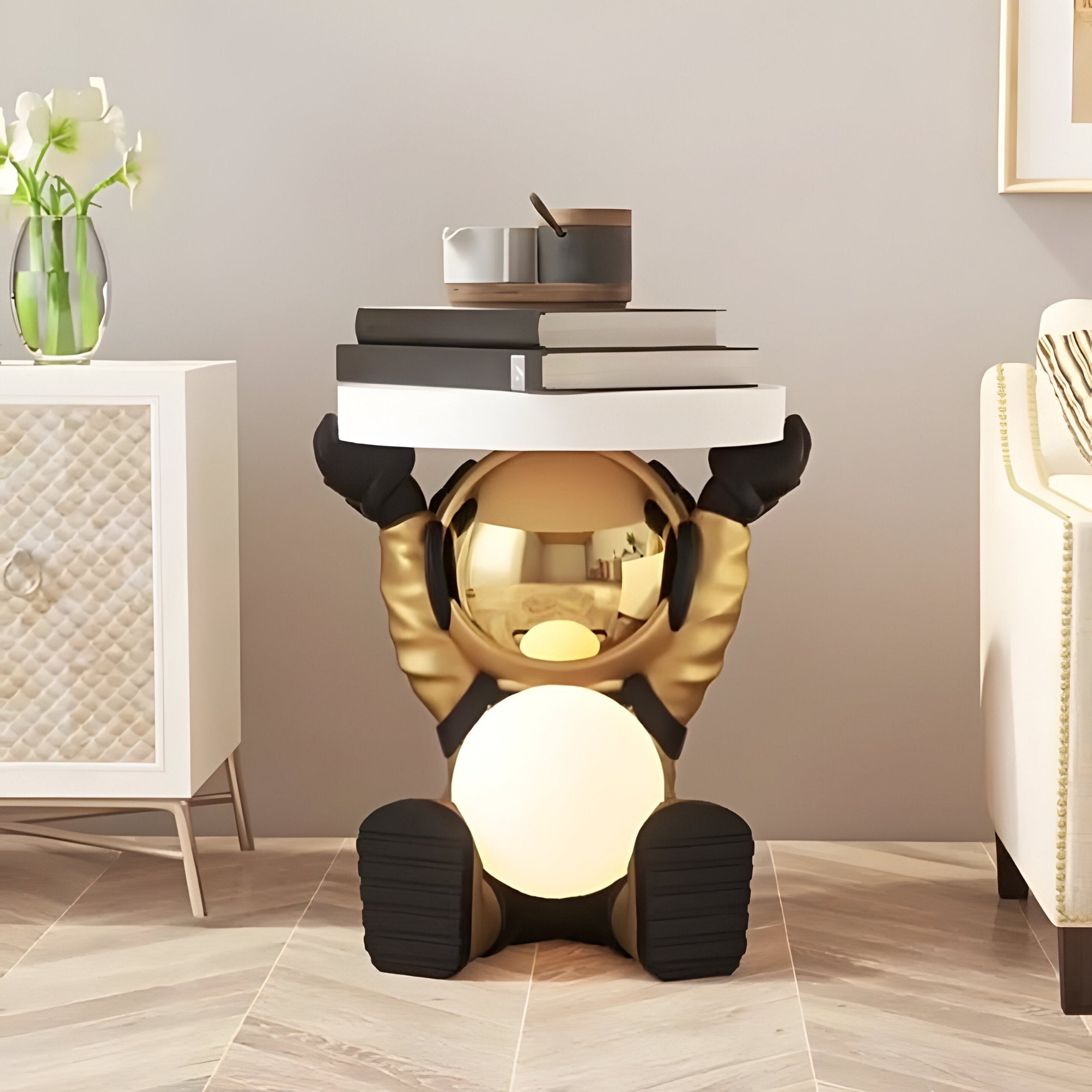 Celestial Gold Astronaut Glow Side Table Figure - 50cm