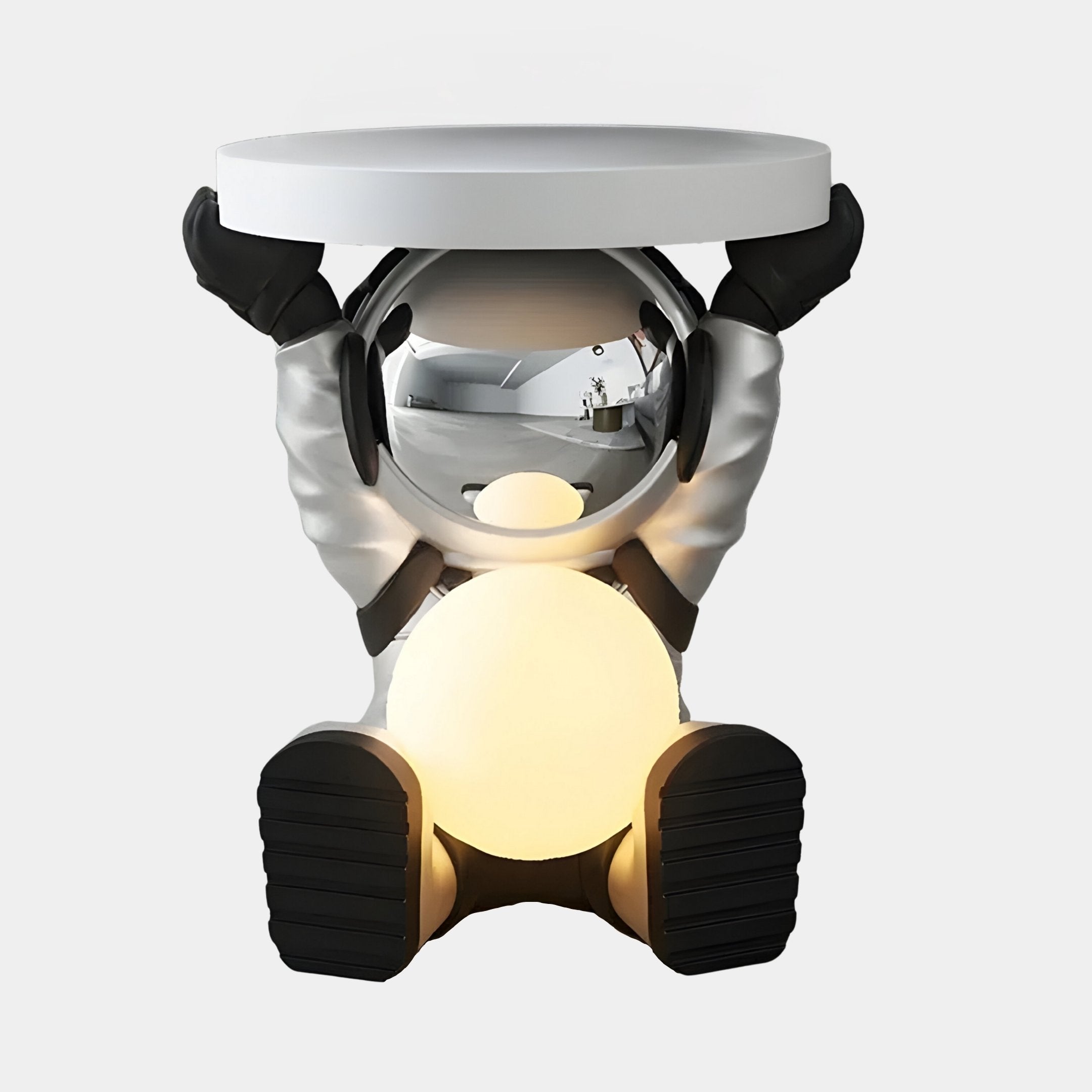 Lunar Silver Astronaut Glow Side Table Figure - 50cm