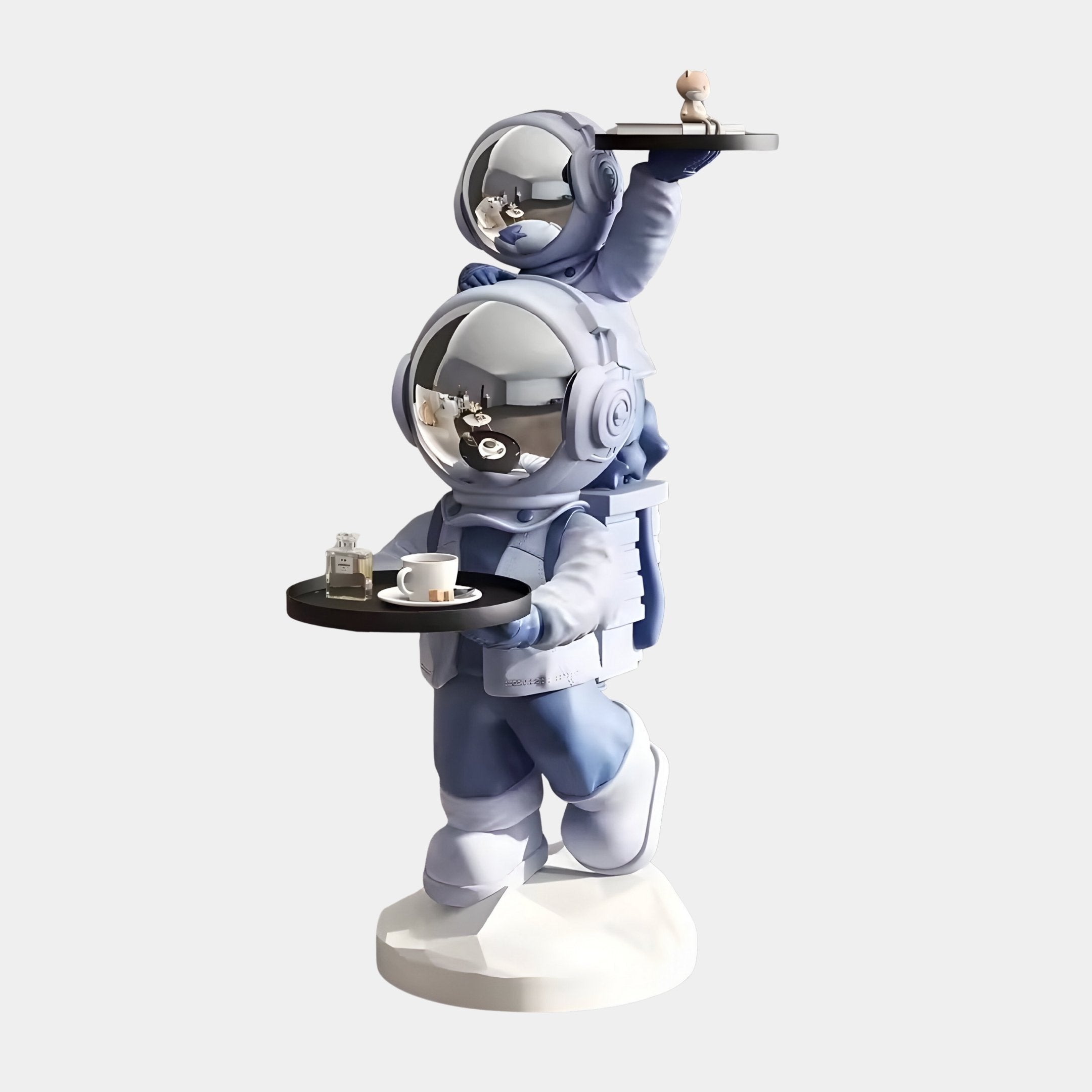 Cosmic Sky Astronaut Duo Server Sculpture - 78cm