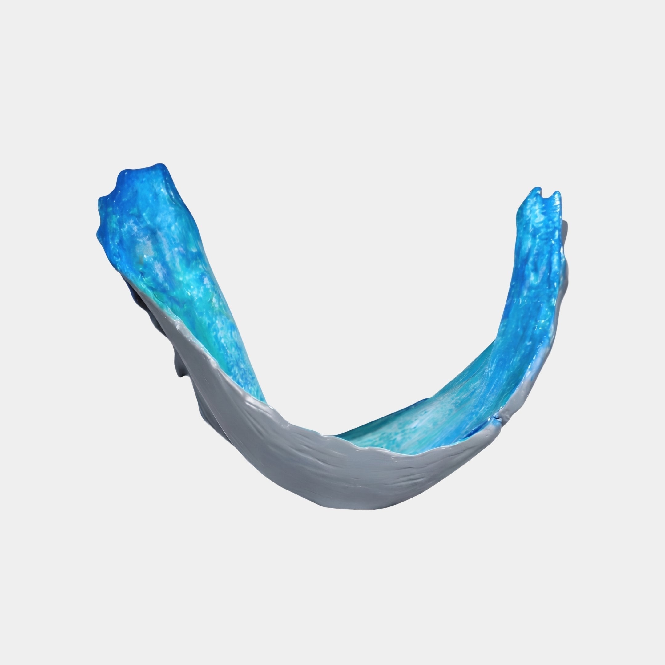 Tidal Hollow Blue & Grey Wave Sculpture - 55cm