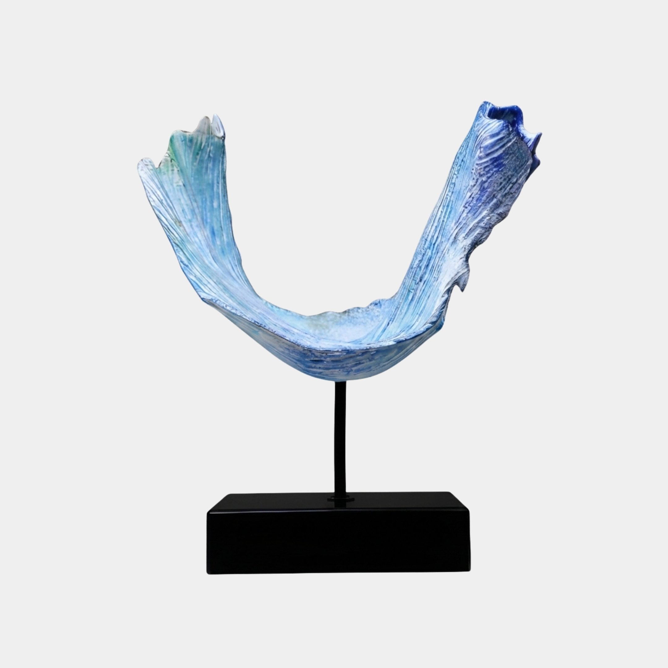 Tide Cradle Blue & White Wave Sculpture - 50cm
