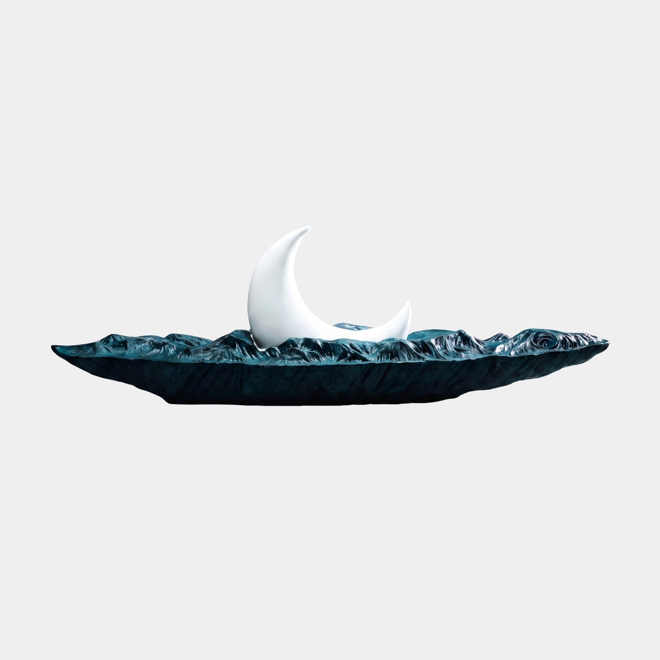 Lunar Shore White & Black Moon Sculpture - 120cm