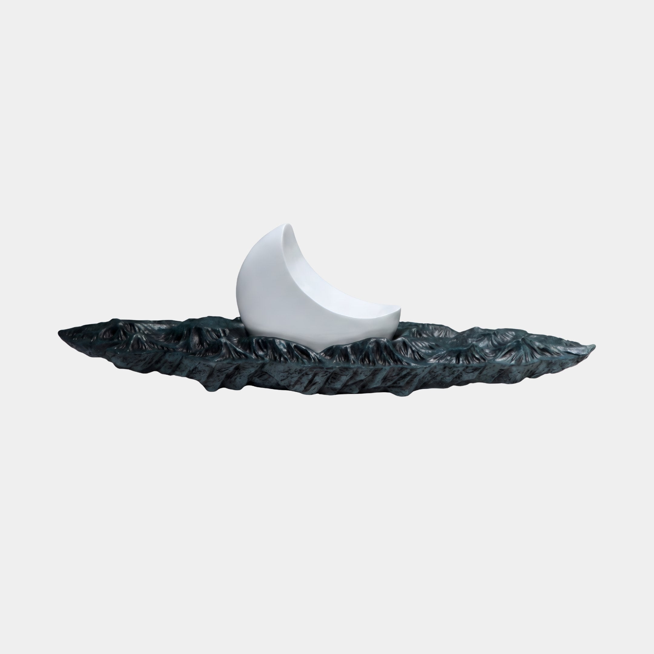 Dark Tide Black Wave Sculpture - 85cm
