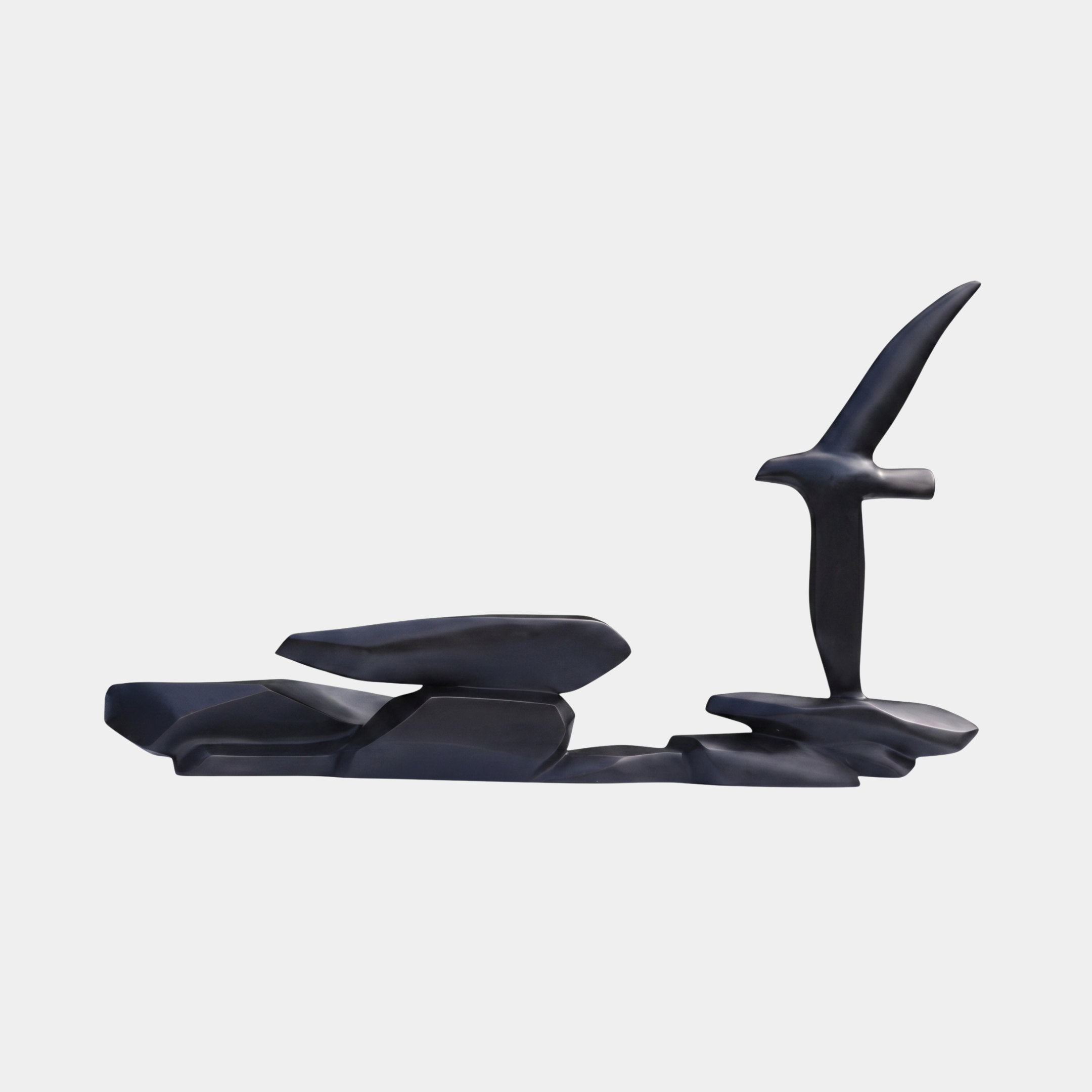 Drift Line Black Abstract Sculpture - 125cm