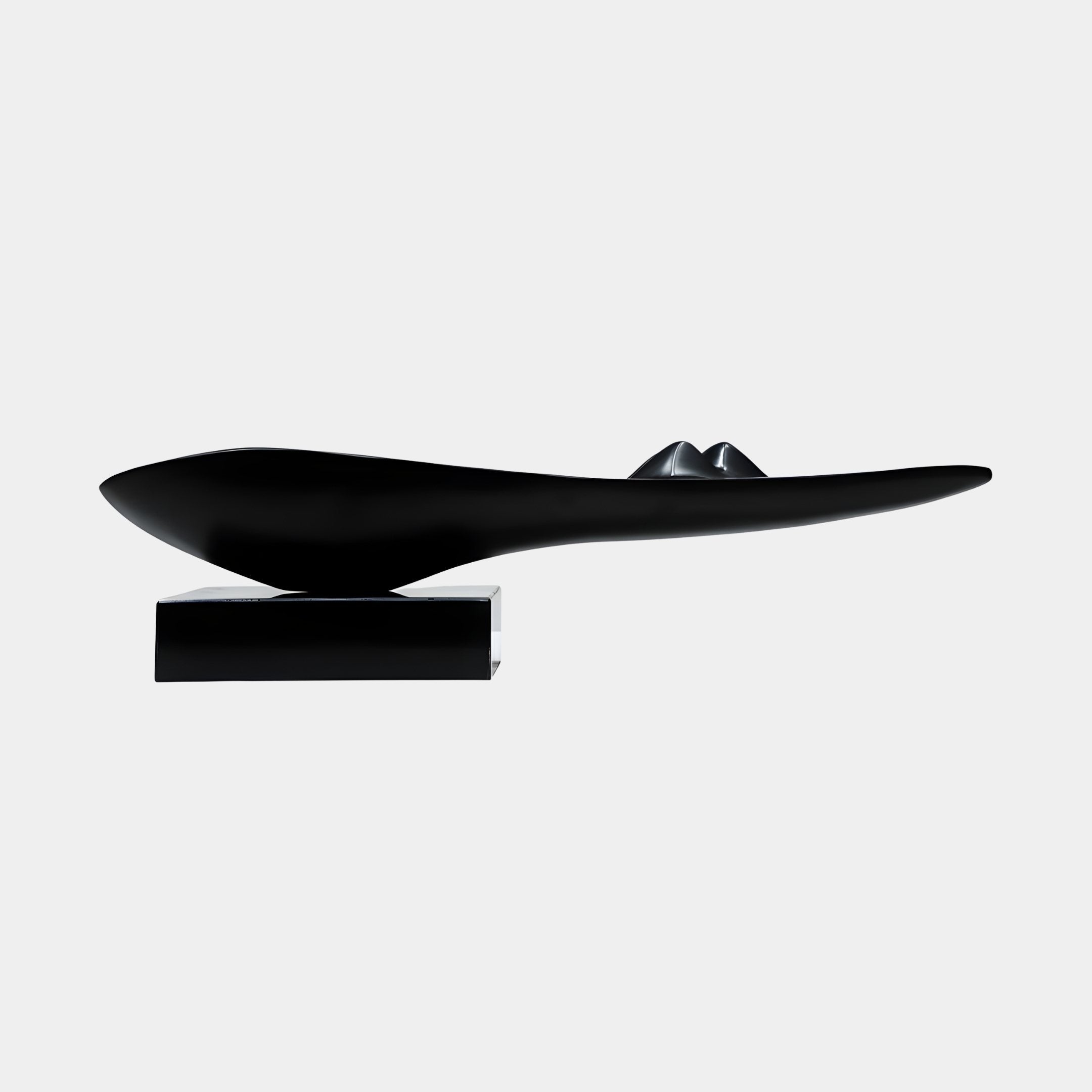 Still Ferry Black Boat Sculpture - 70cm