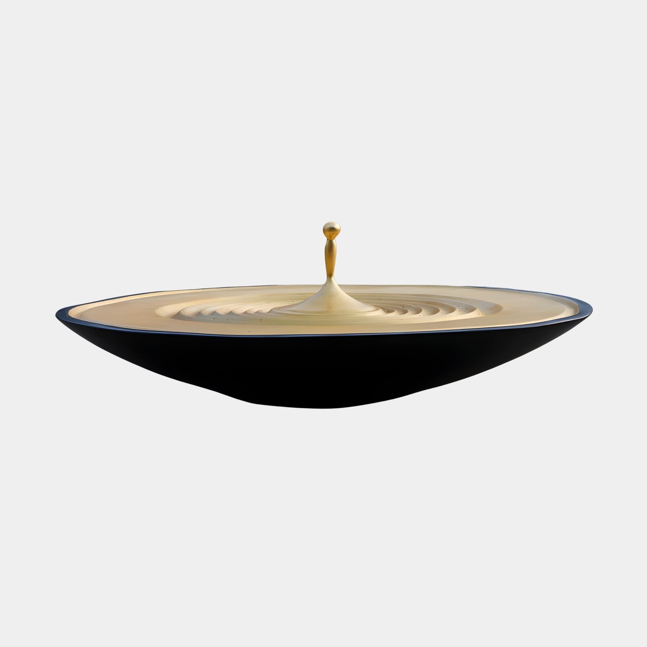 Fountain Dish Black & Gold Bowl Sculpture - 160cm
