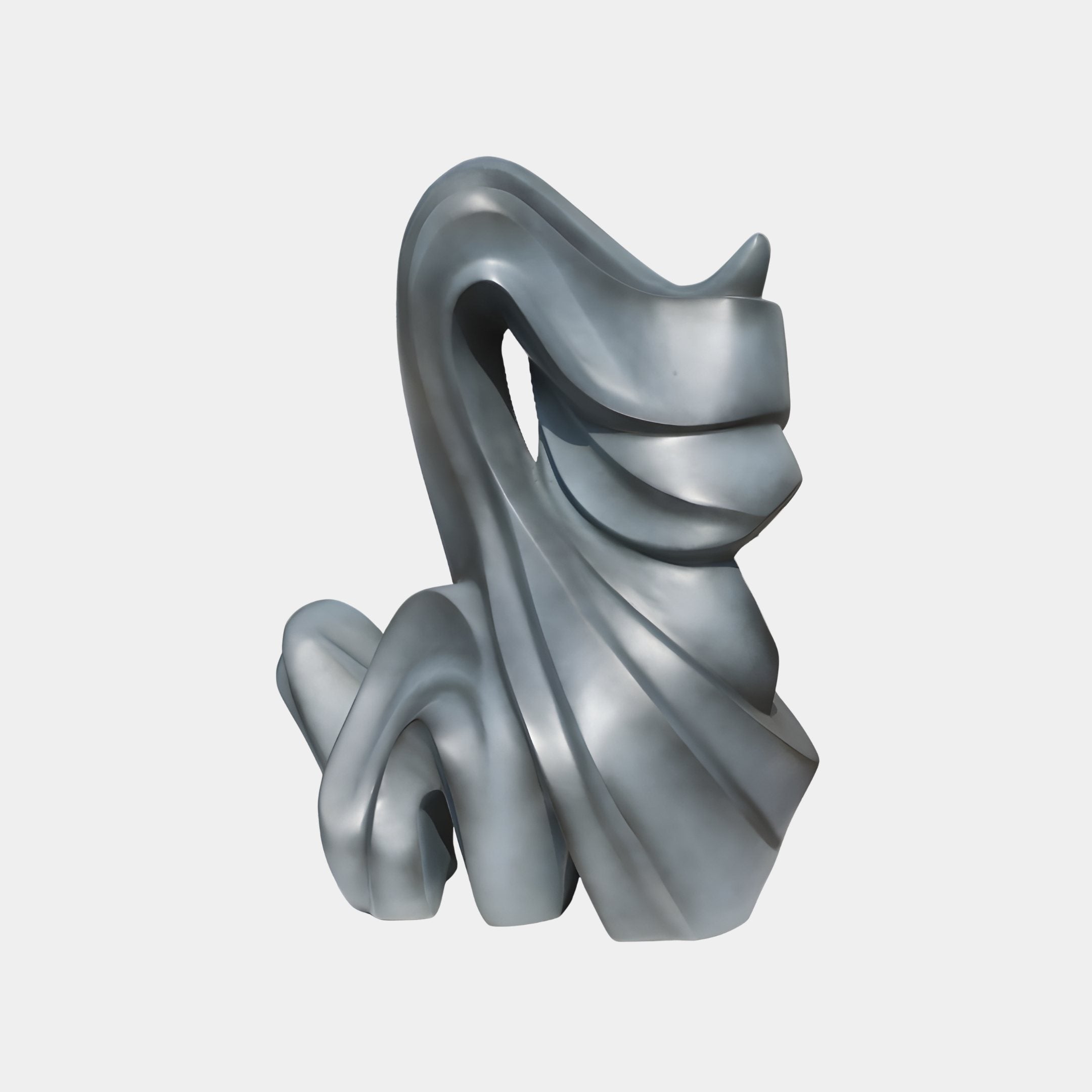 Silver Drape Grey Abstract Sculpture - 103cm