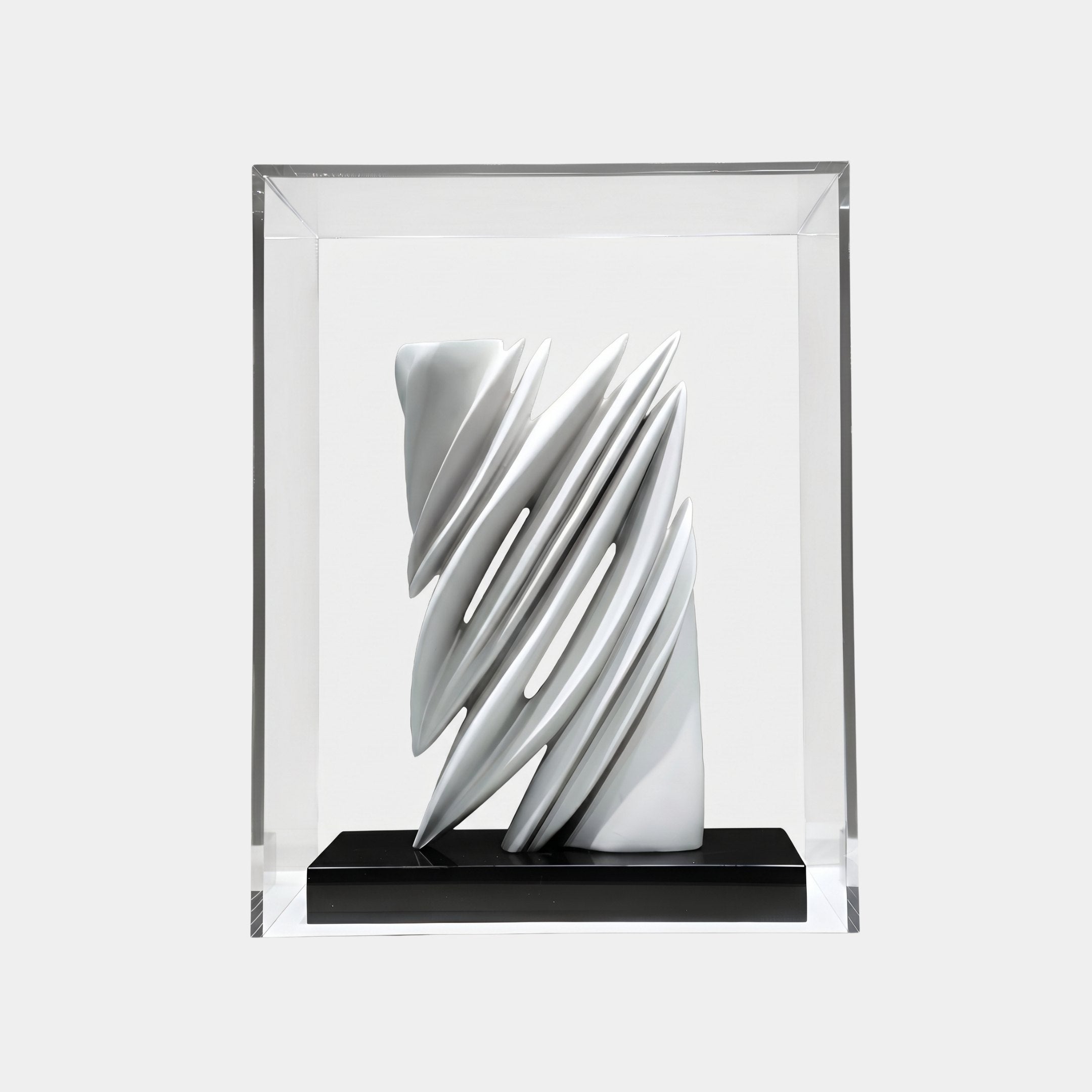 White Twist White Abstract Sculpture - 68cm