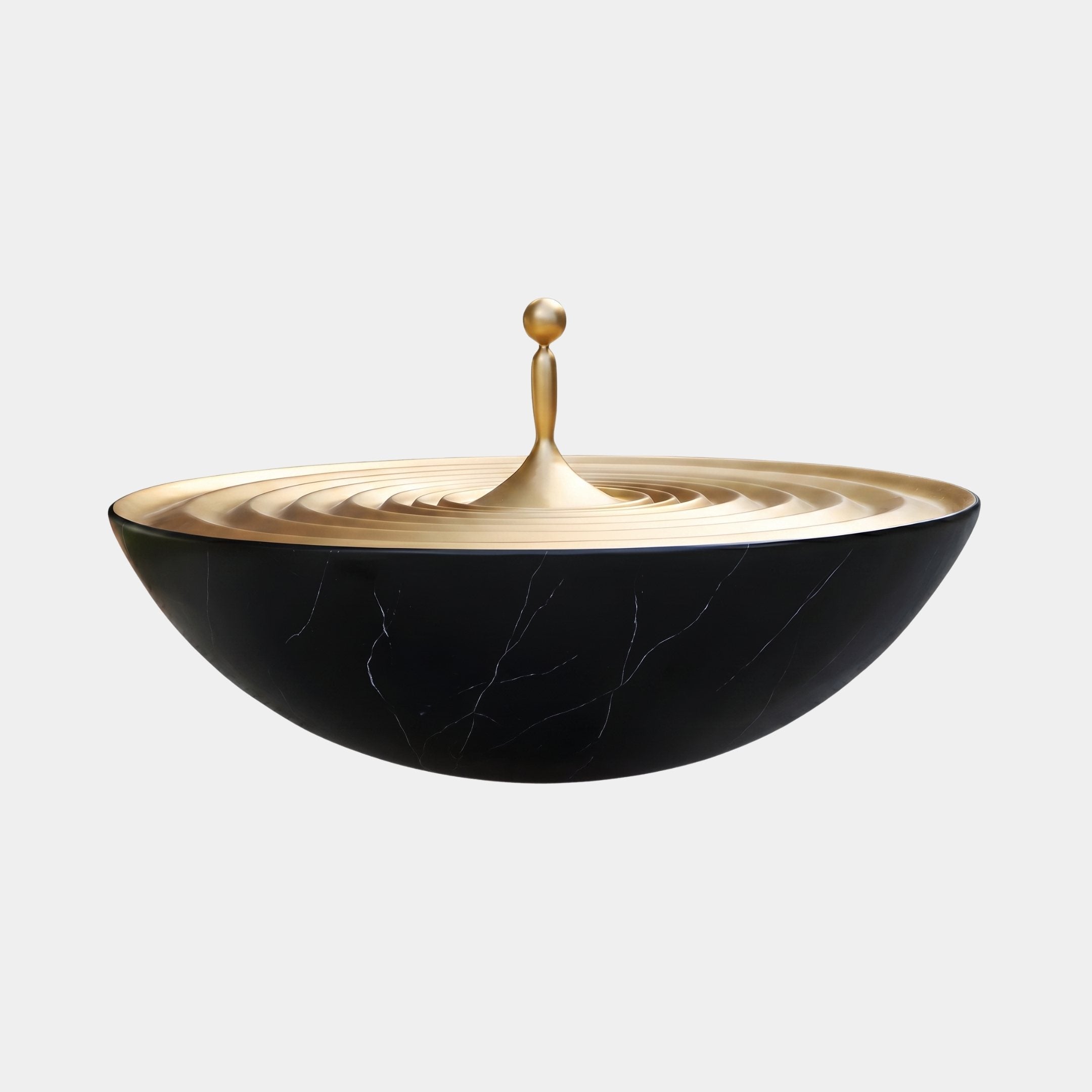 Chalice Black & Gold Bowl Sculpture - 180cm