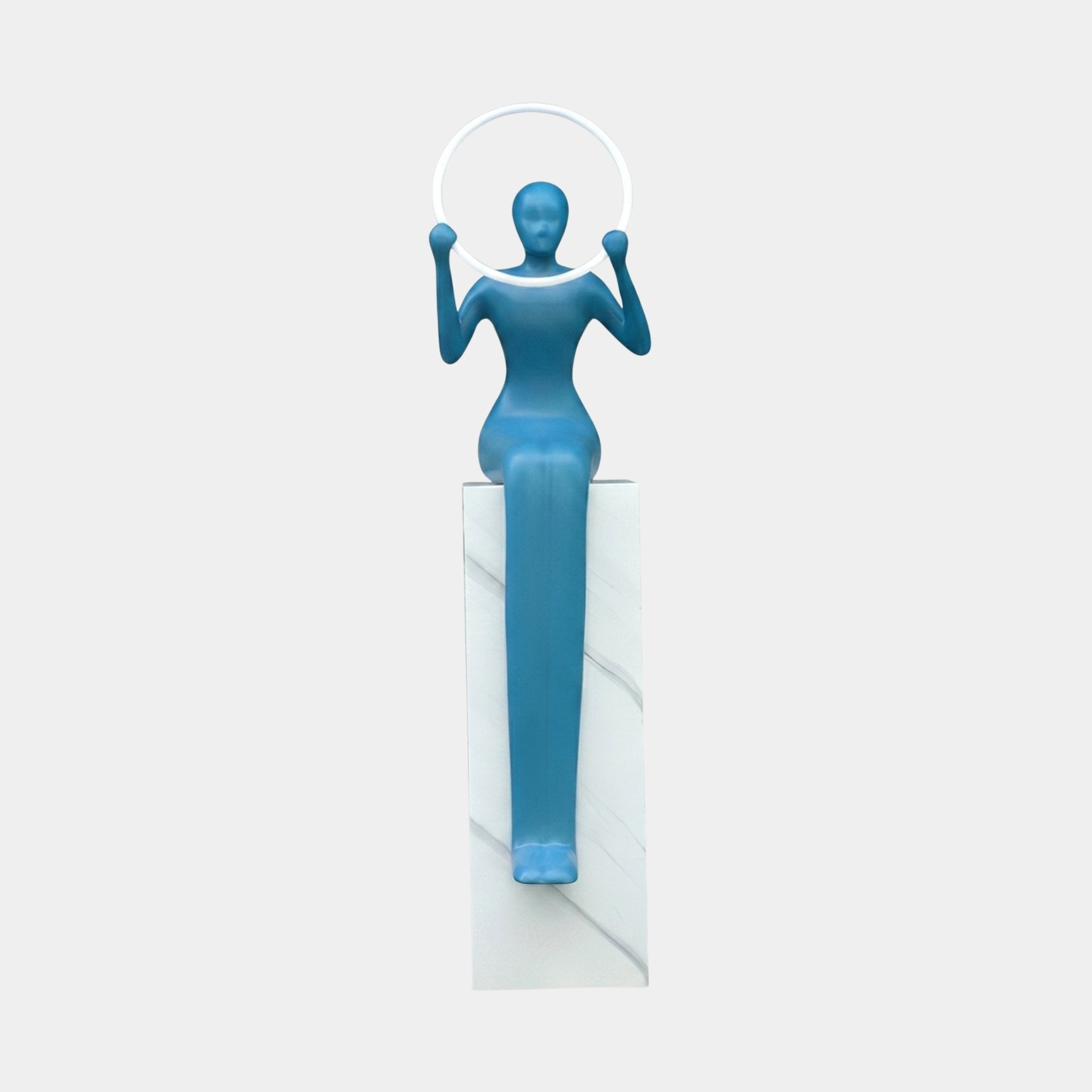 Obelisk Blue & Grey Figure Sculpture - 156cm