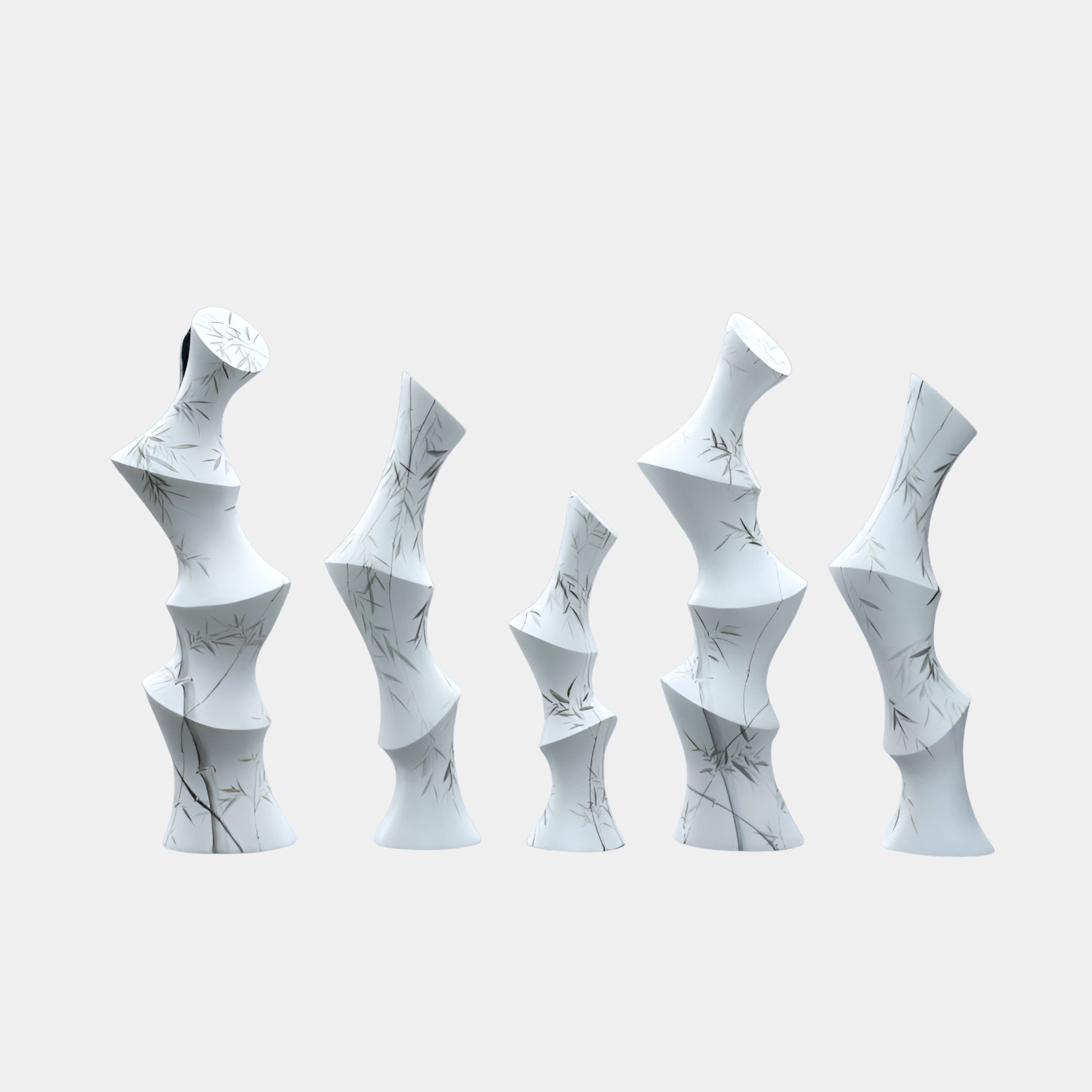 Aubin White Abstract Sculpture - 180cm