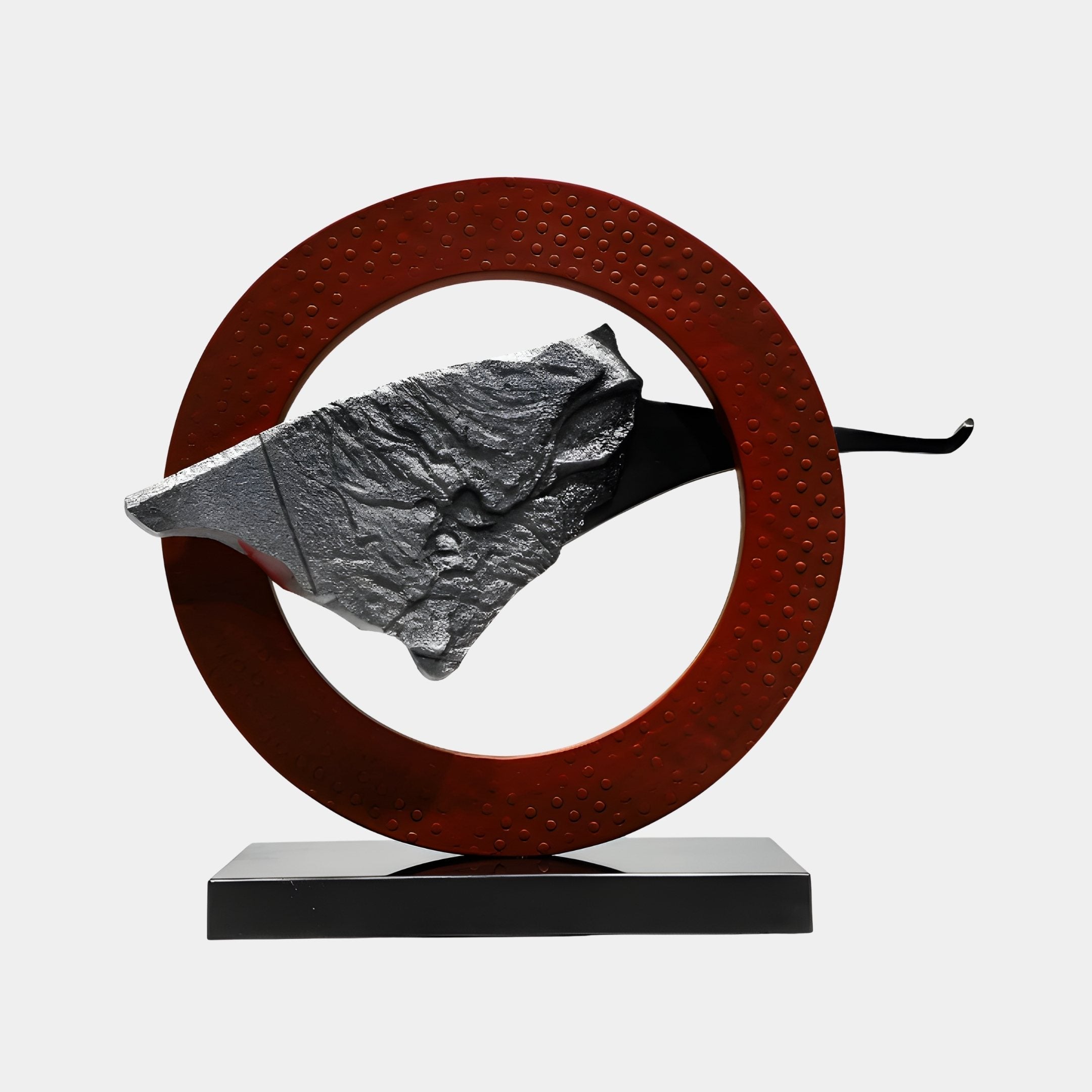 Aureole Red & Grey Abstract Sculpture - 62cm