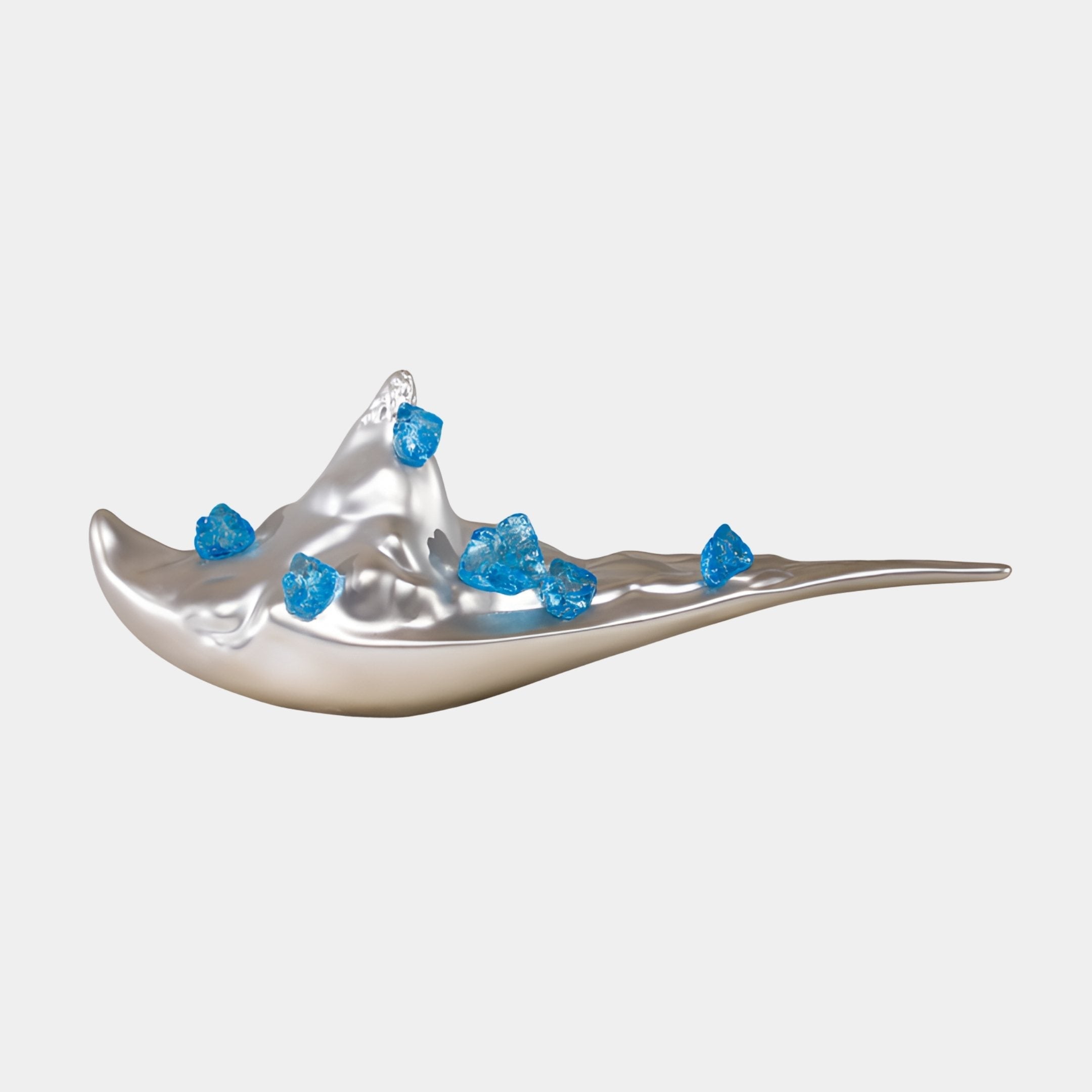 Elford Silver & Blue Abstract Sculpture - 58cm