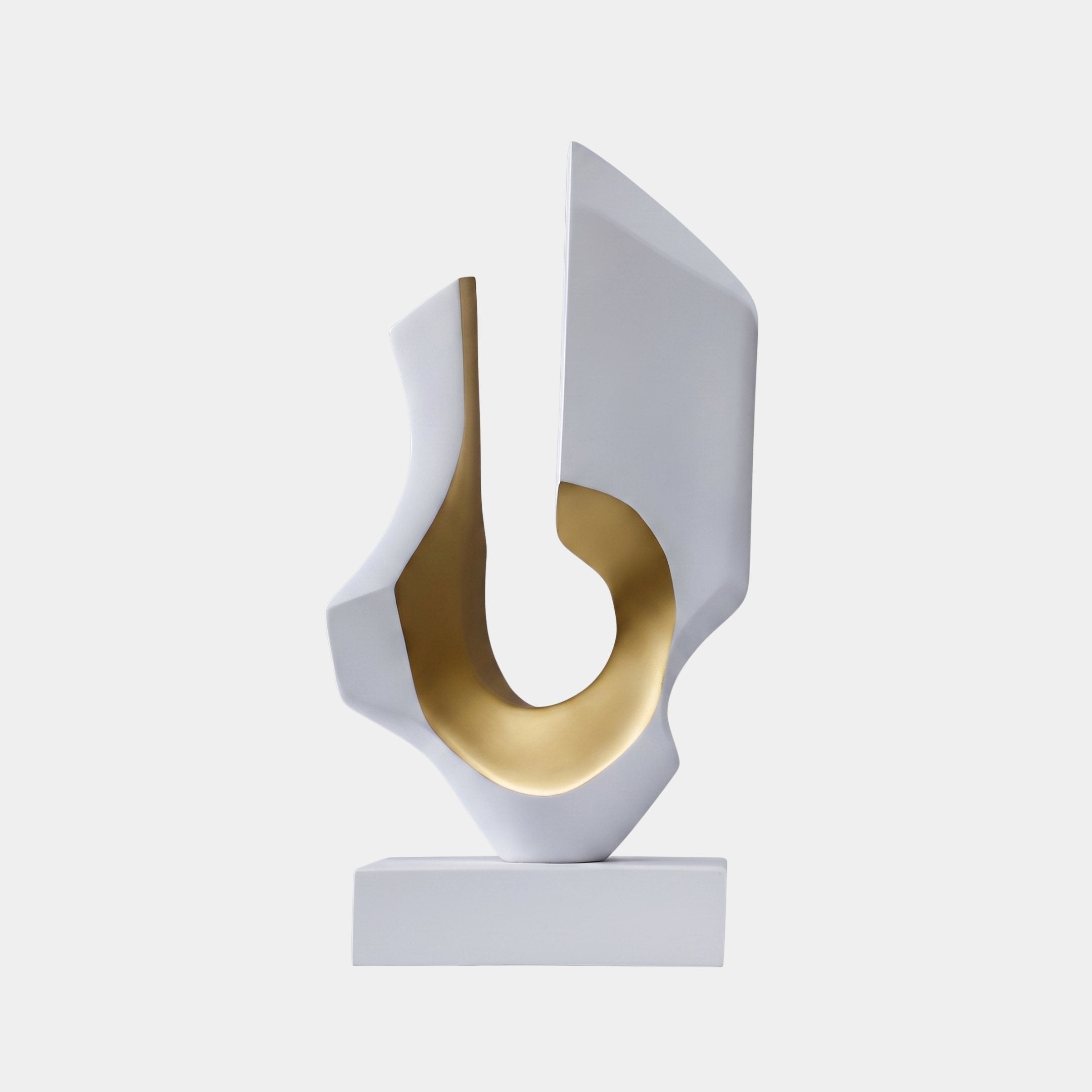 Trentishoe White & Gold Abstract Sculpture - 56cm