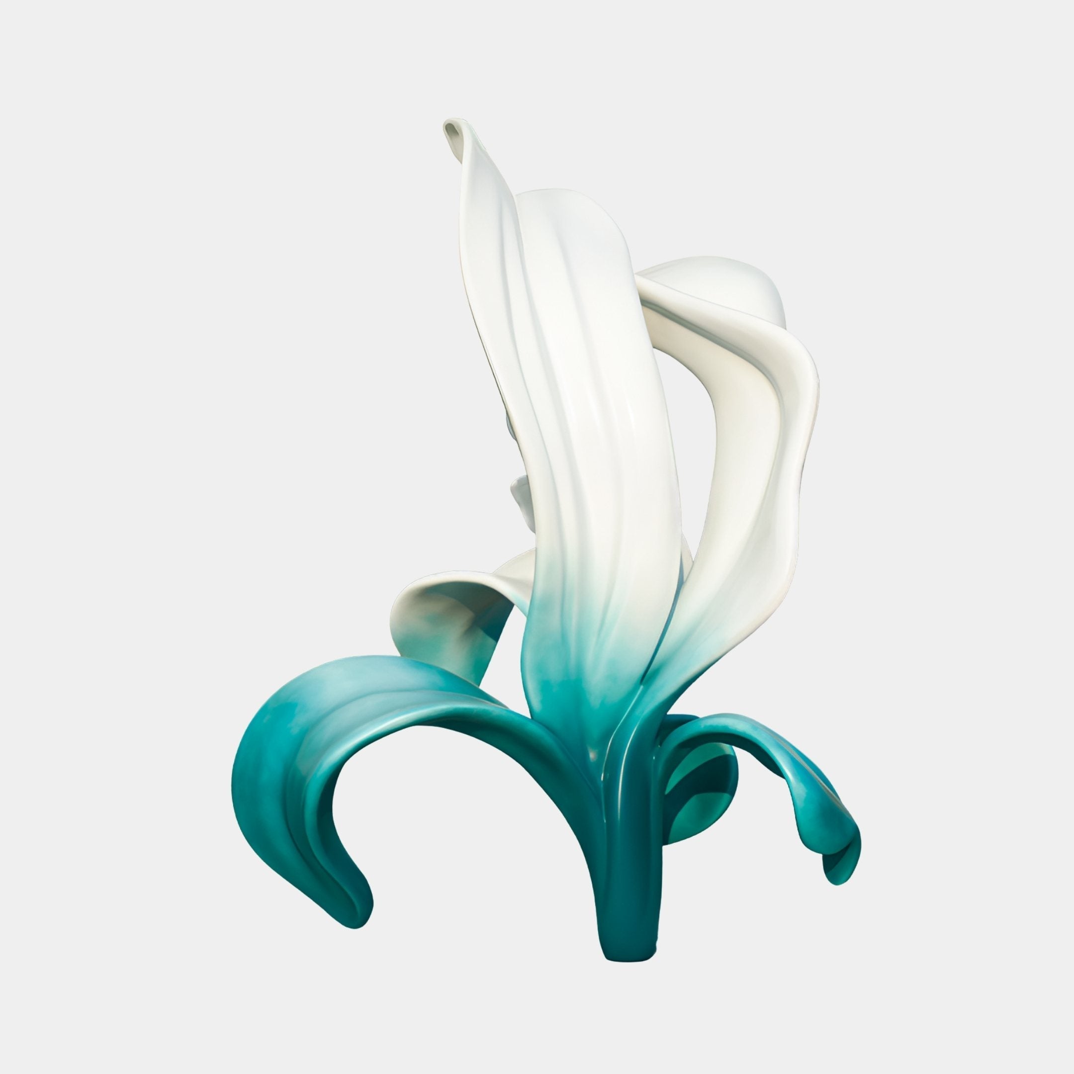 Lynmouth Cream & Green Flame Sculpture - 197cm