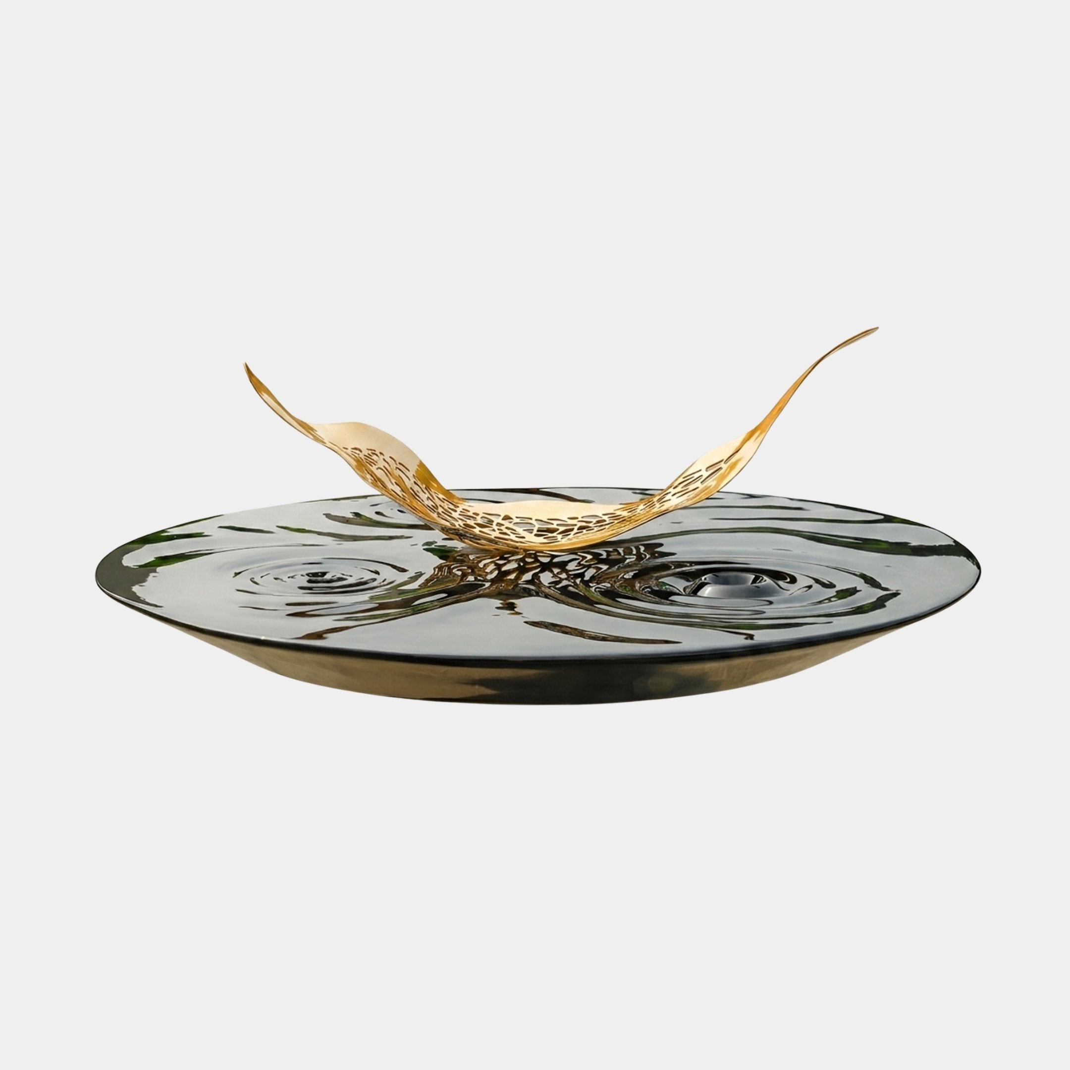 Portloe Gold & Grey Leaf Dish - 105cm