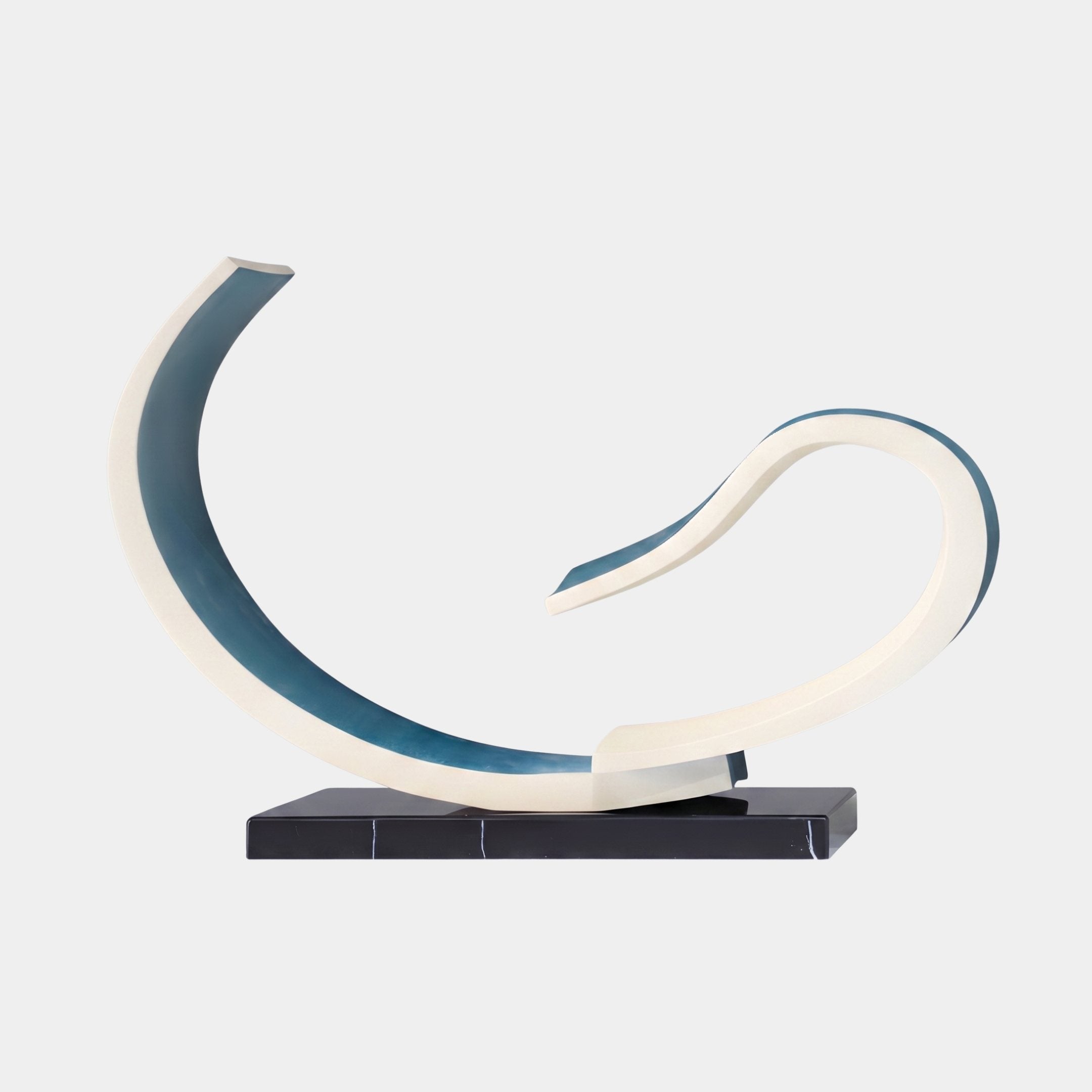 Kenton Cream & Blue Arcs Sculpture - 63cm