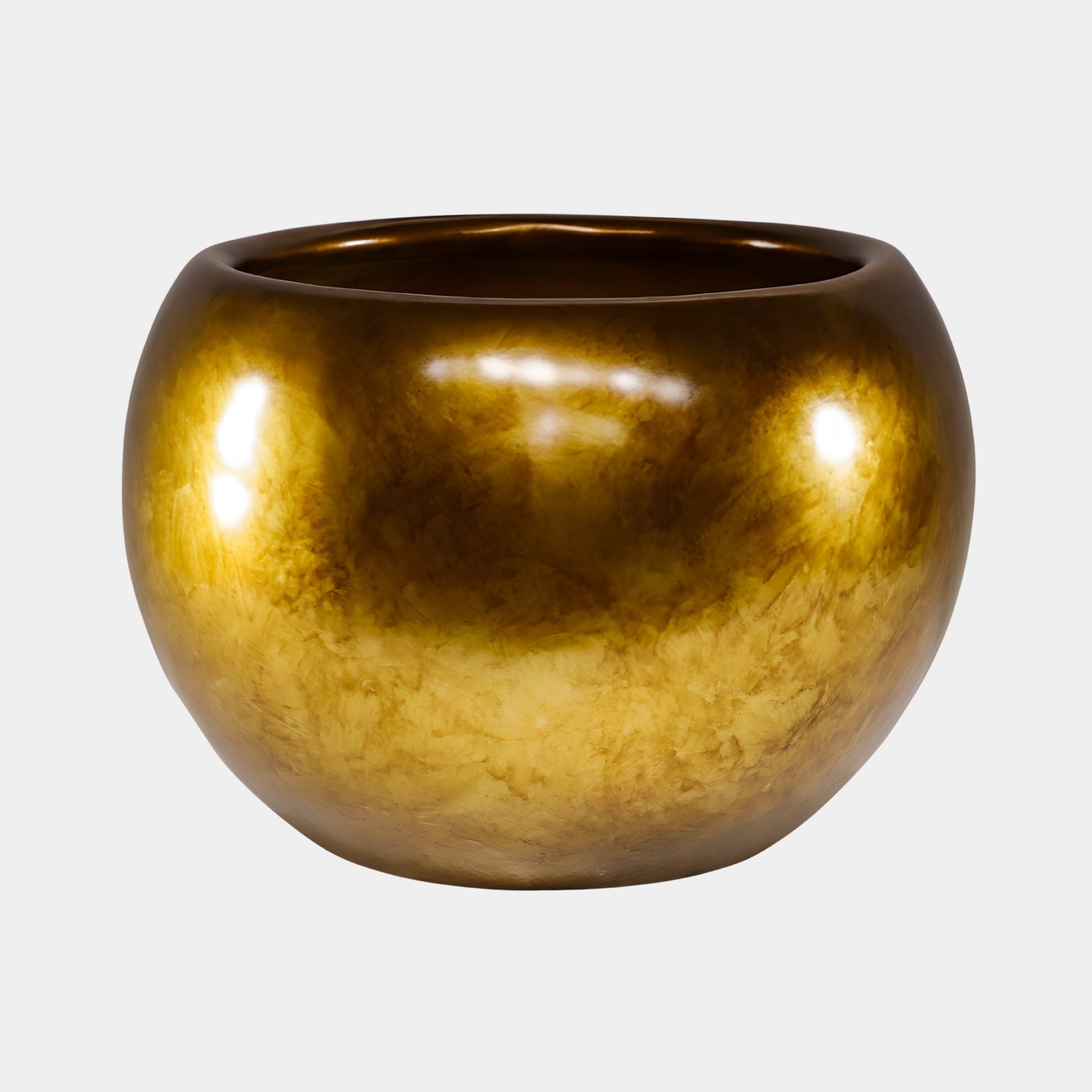 Okeford Gold Round Planter - 50cm