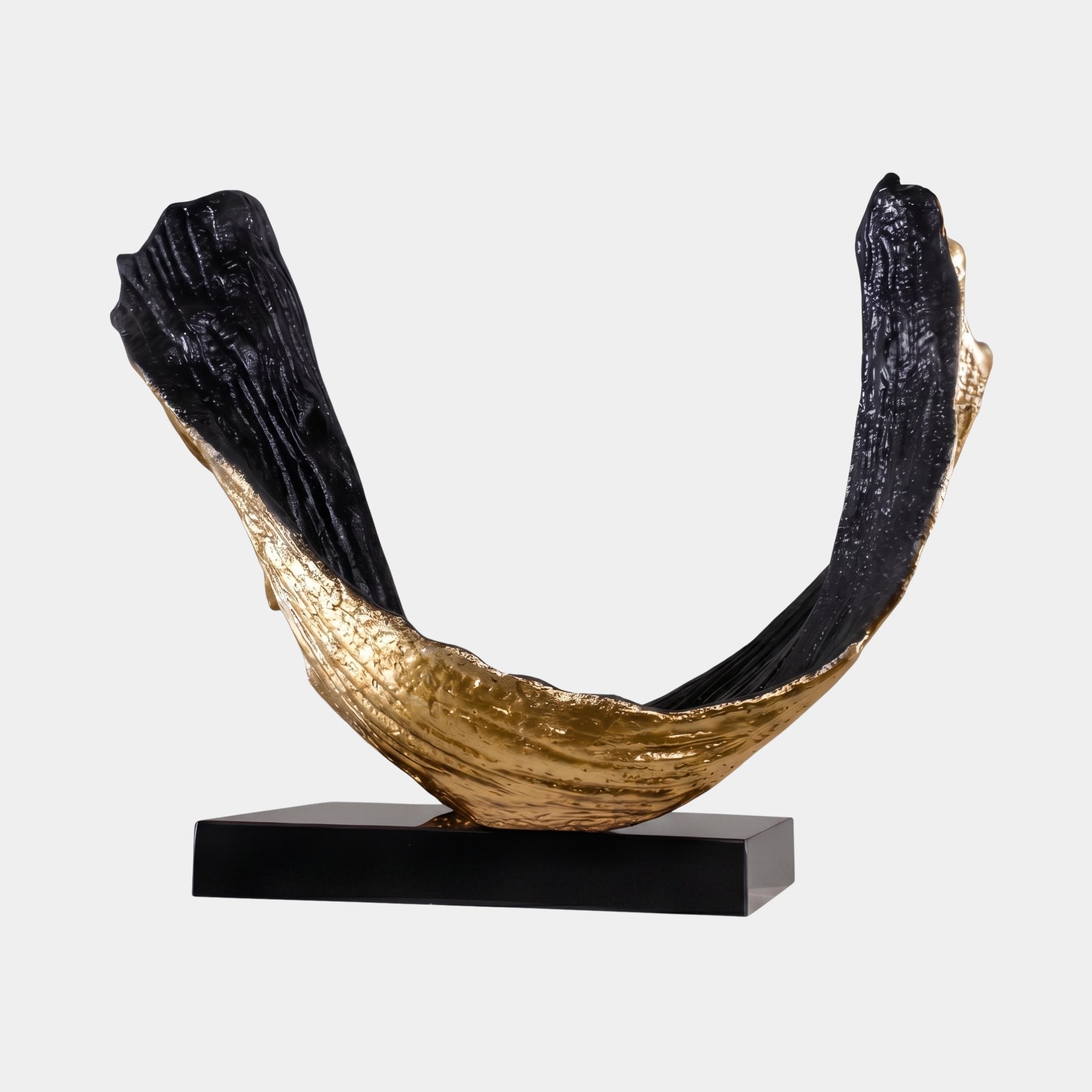 Bampton Black & Gold Horns Sculpture - 85cm