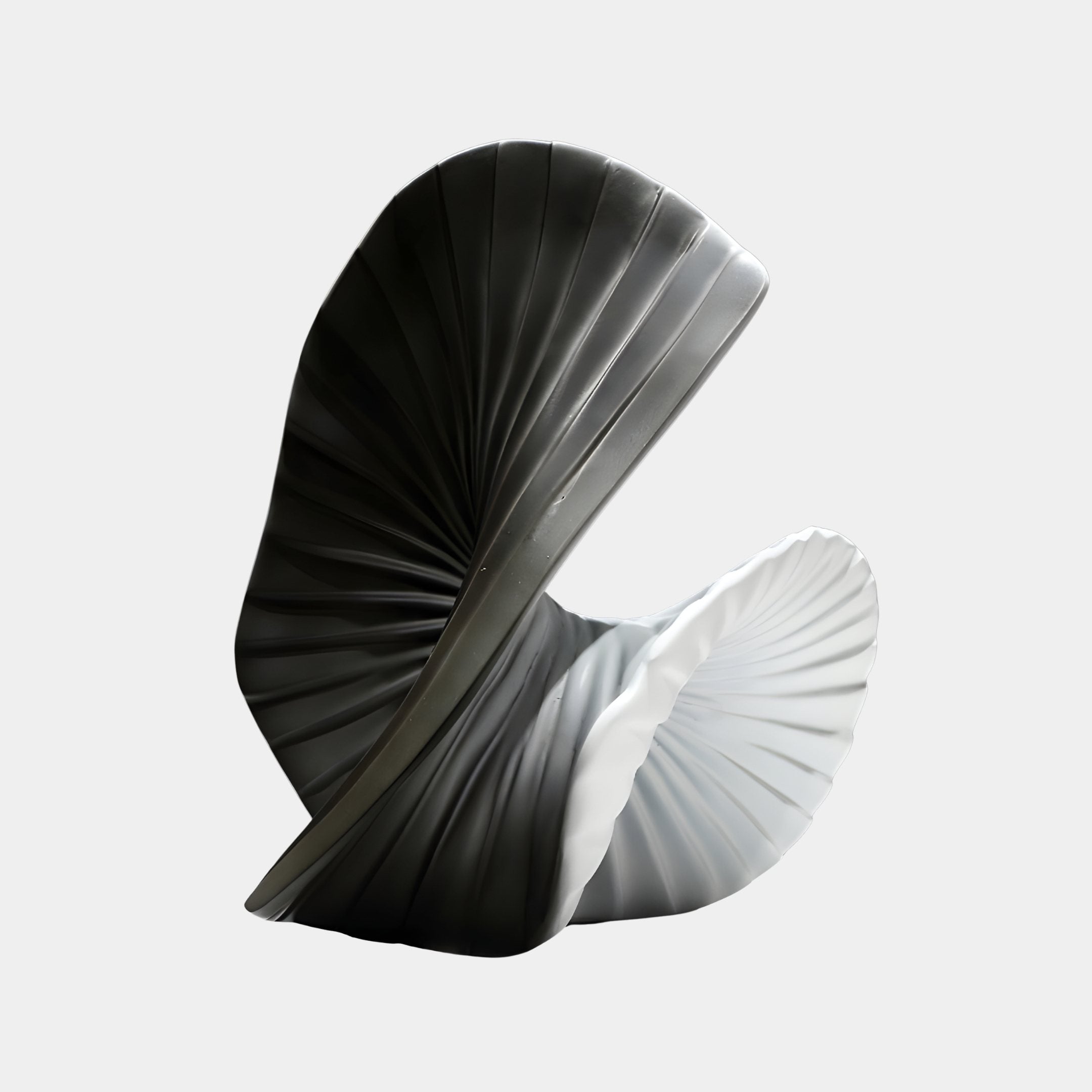 Furl Black & White Abstract Sculpture - 50cm