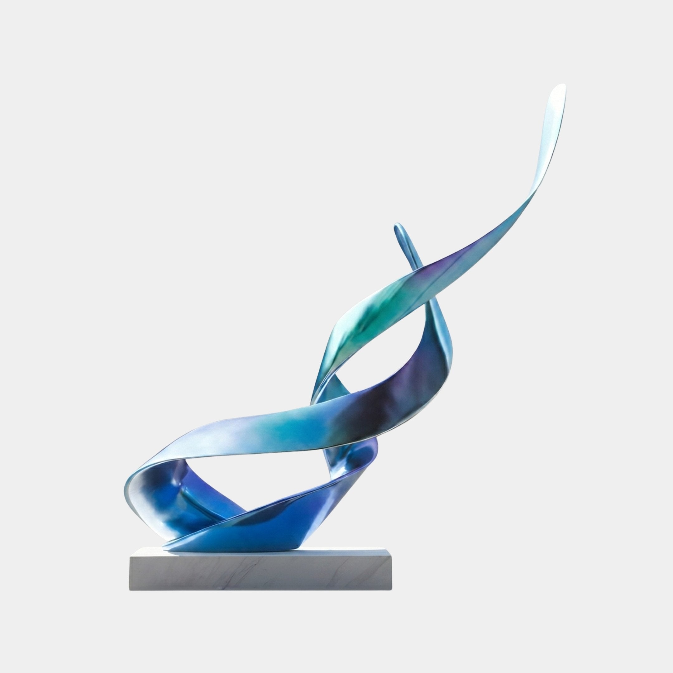 Rivulet Blue & White Abstract Sculpture - 152cm