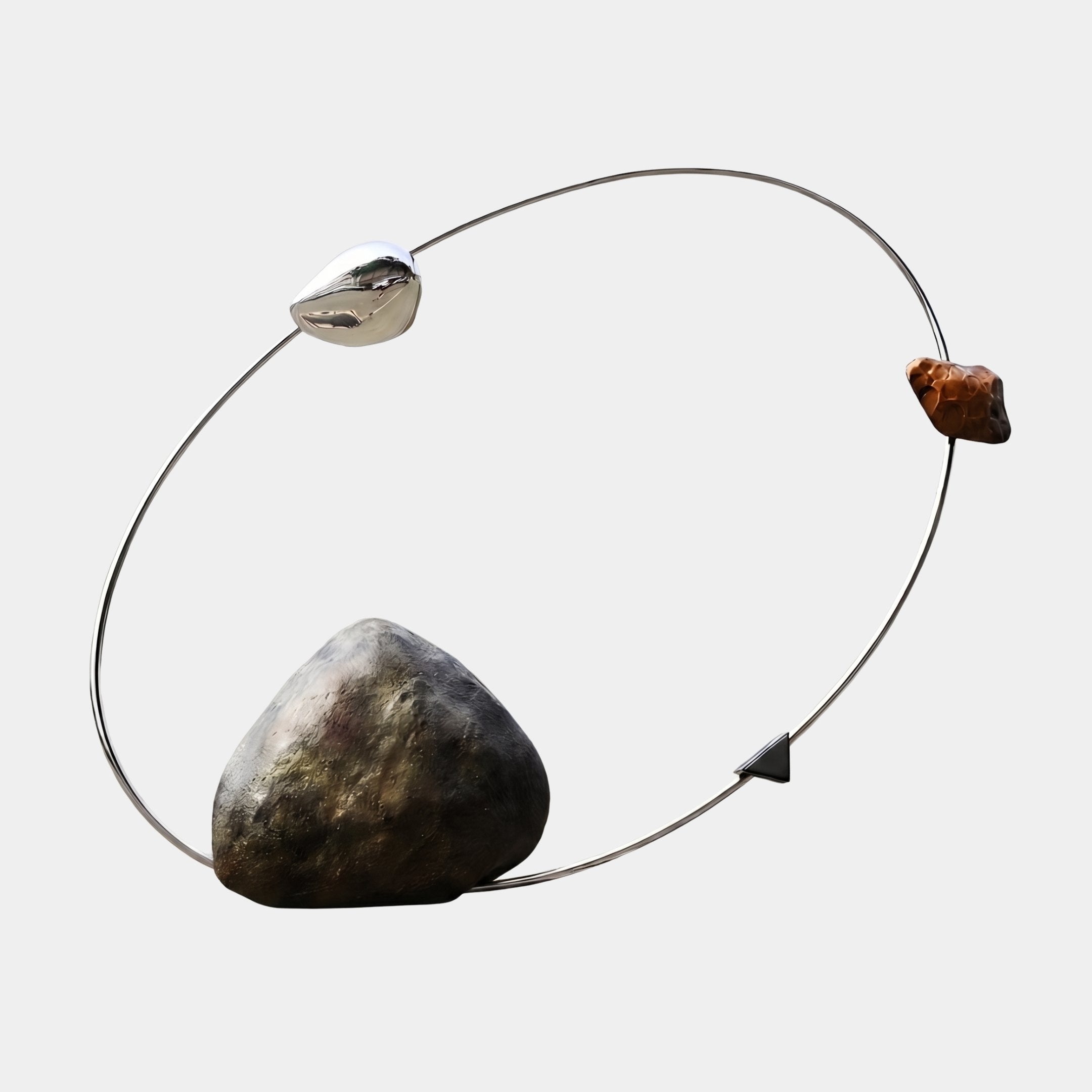Equinox Black & Grey Abstract Sculpture - 243cm