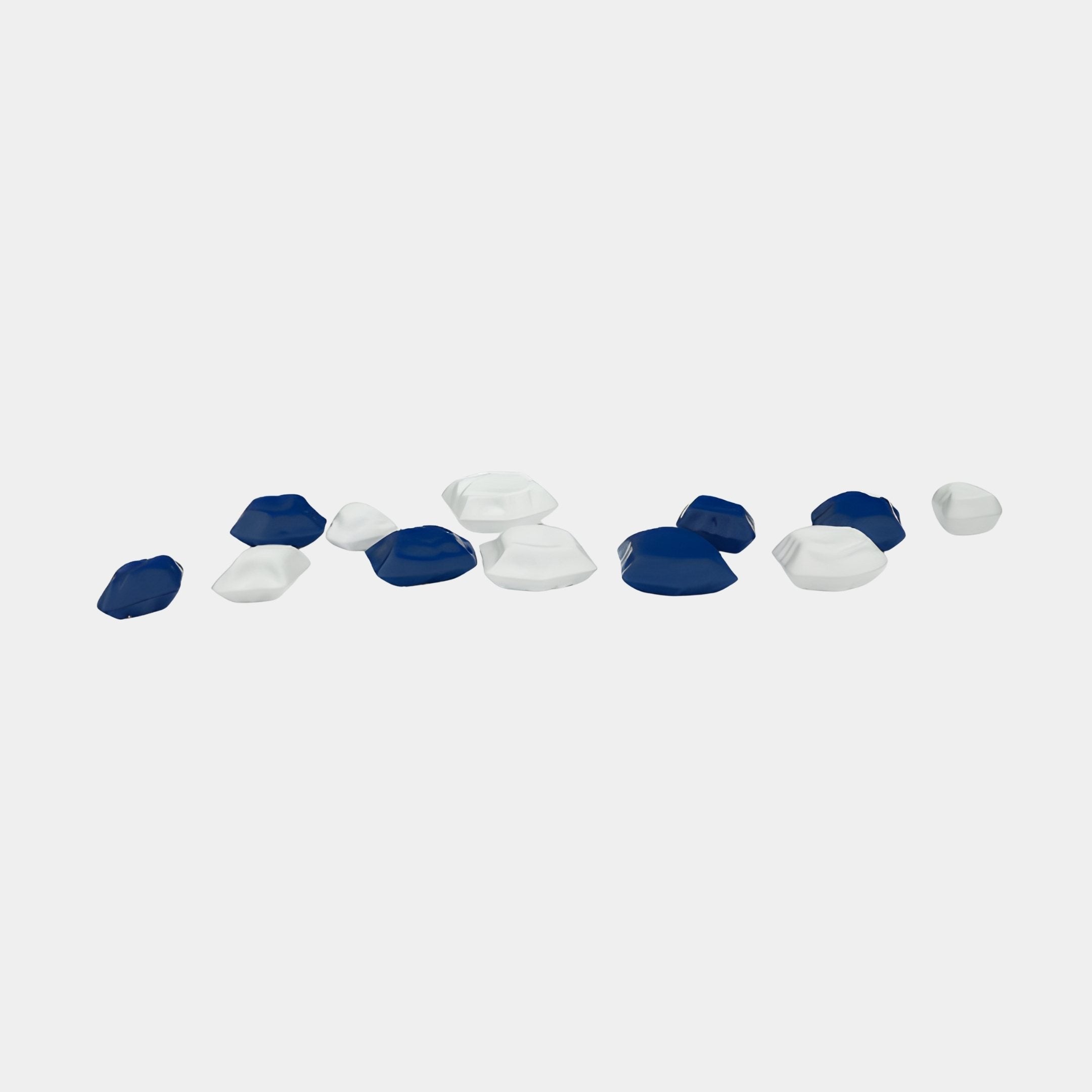 Burnham Blue & White Pebble Sculpture - 21cm