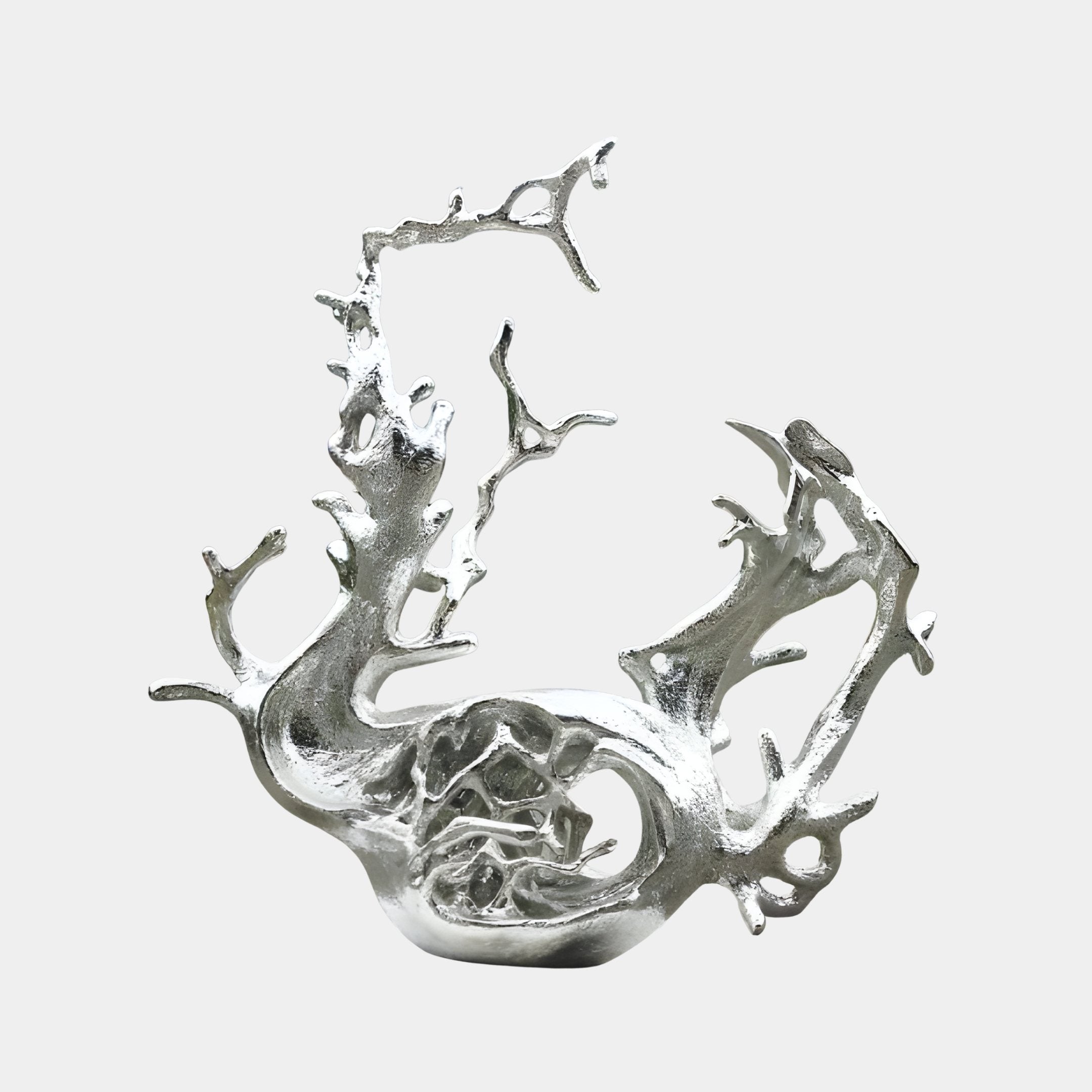 Cascade Silver Abstract Sculpture - 220cm