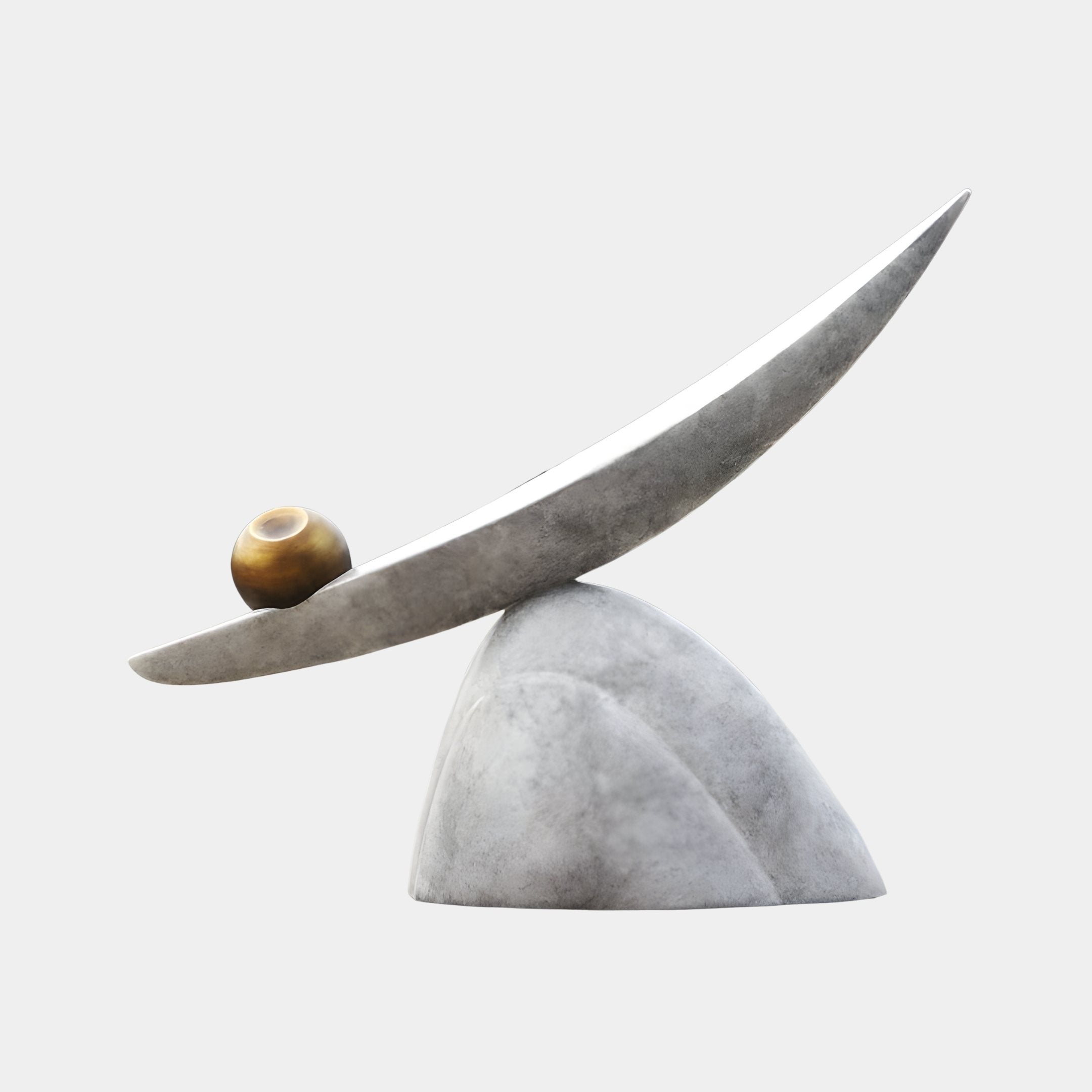 Equipoise Silver & White Abstract Sculpture - 120cm
