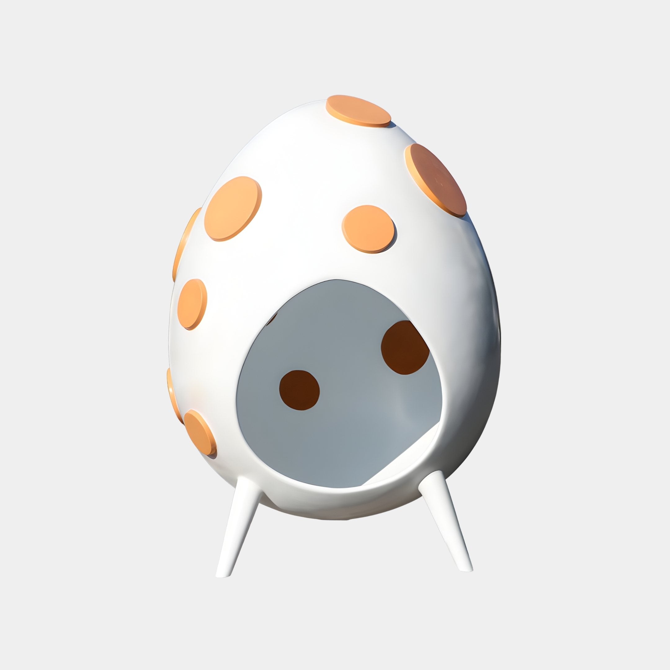 Capsule White & Orange Abstract Sculpture - 150cm