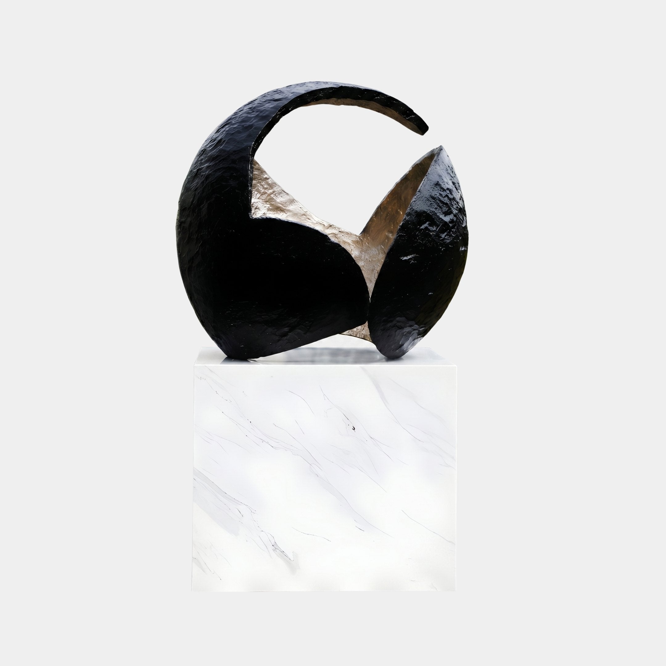 Lunette Black & Gold Abstract Sculpture - 135cm