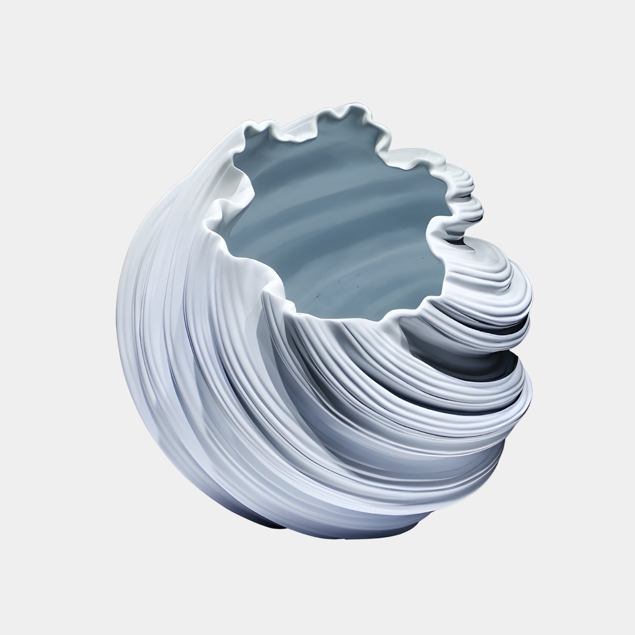Surf White & Grey Wave Sculpture - 75cm