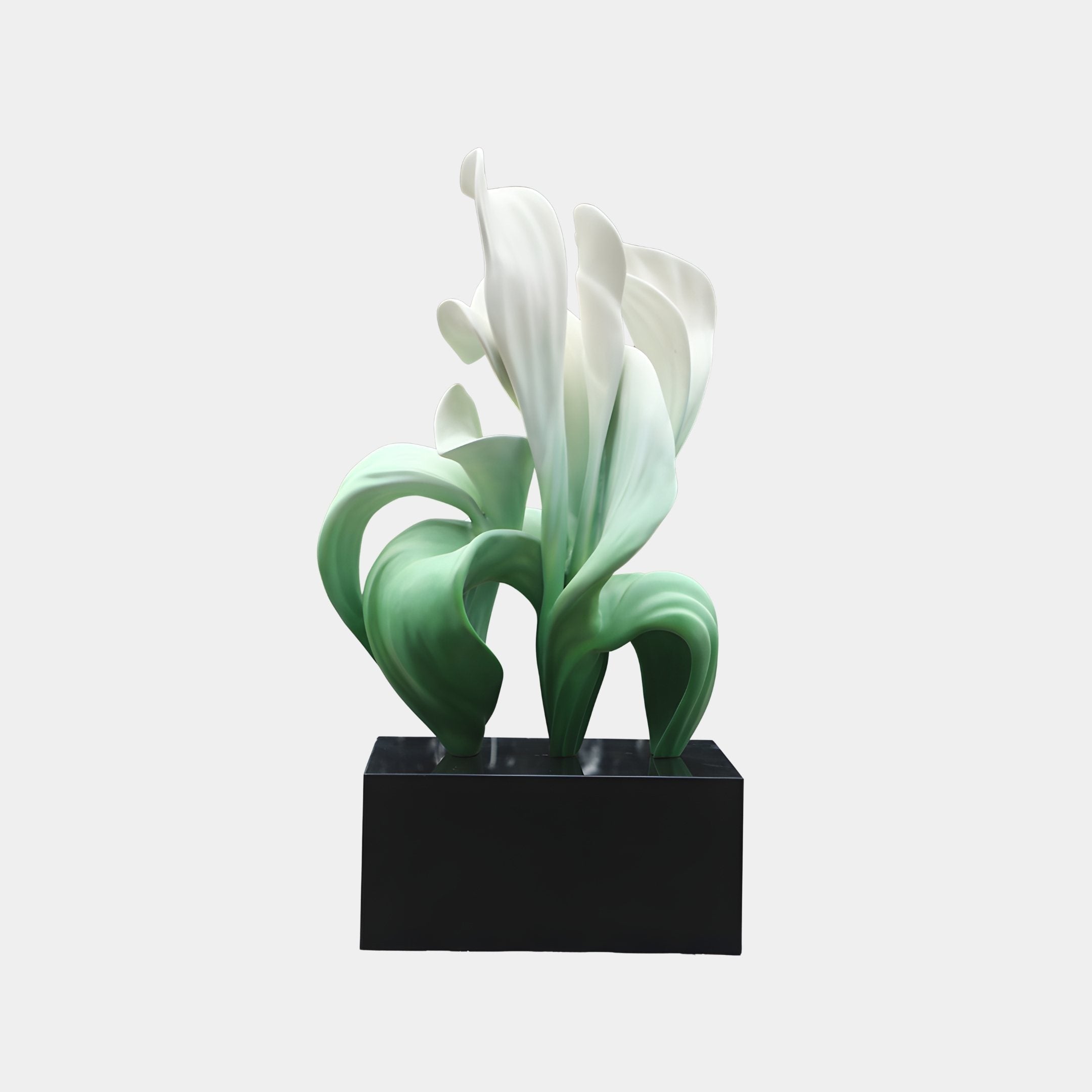 Verdant Green & White Leaf Sculpture - 140cm