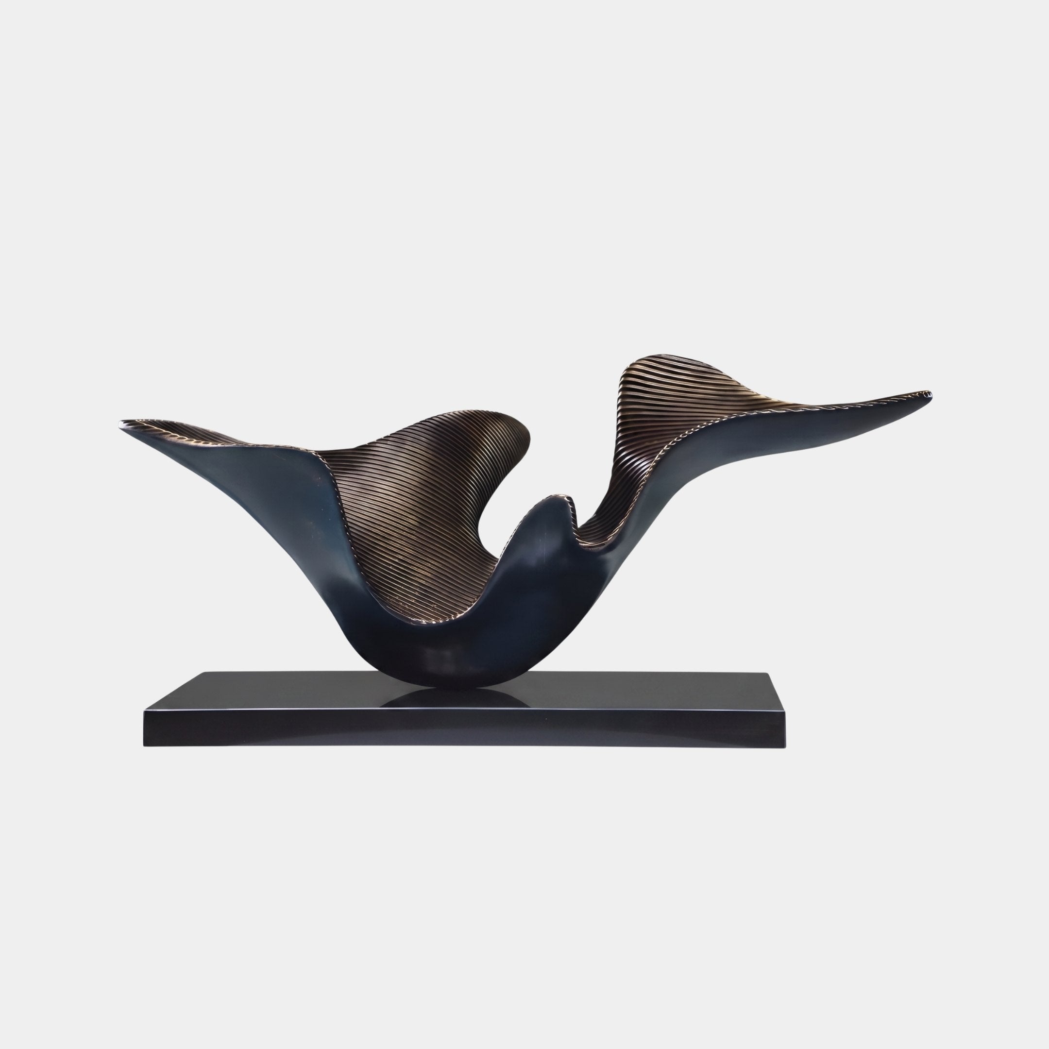 Sweep Black & Gold Abstract Sculpture - 68cm