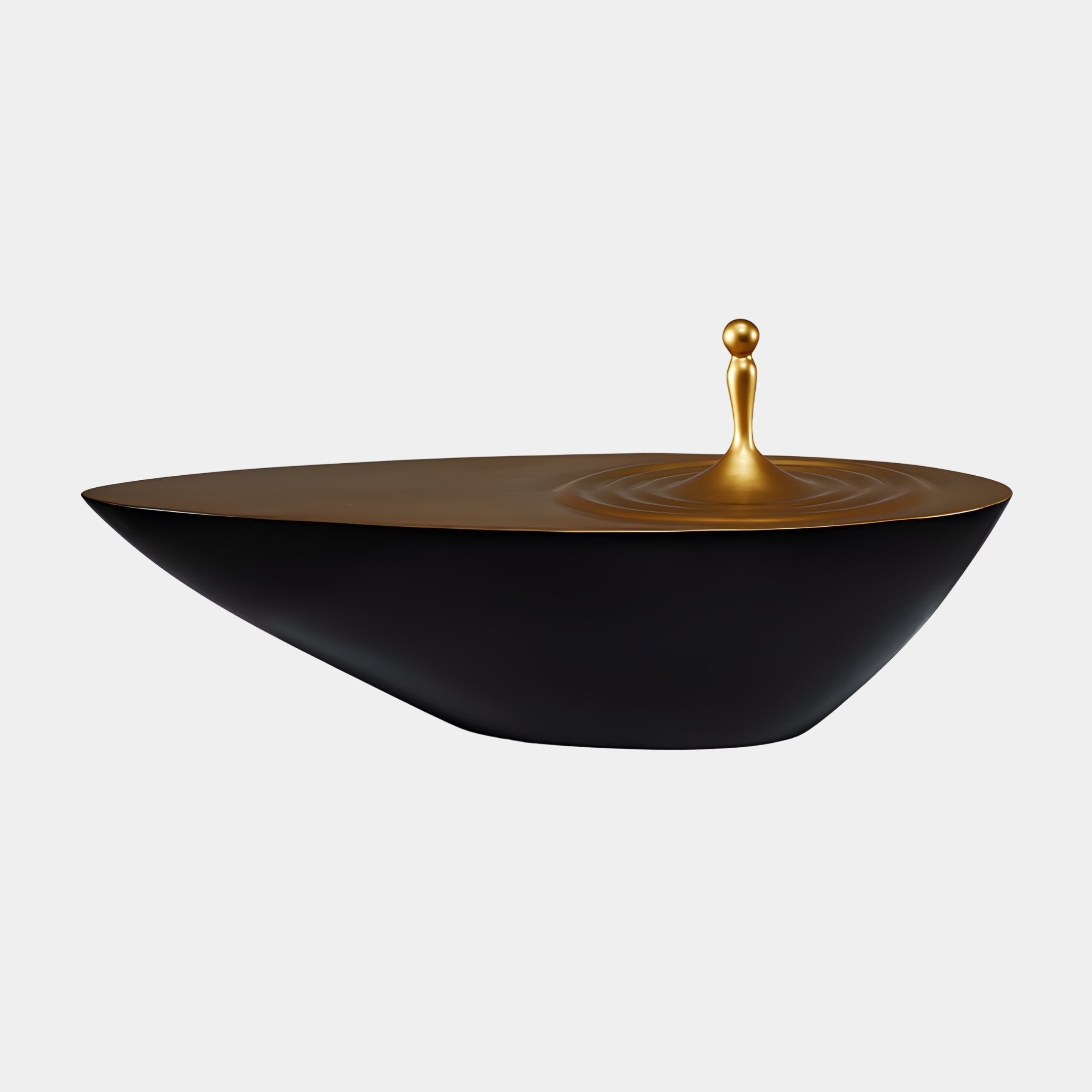 Spout Black & Gold Abstract Sculpture - 78cm
