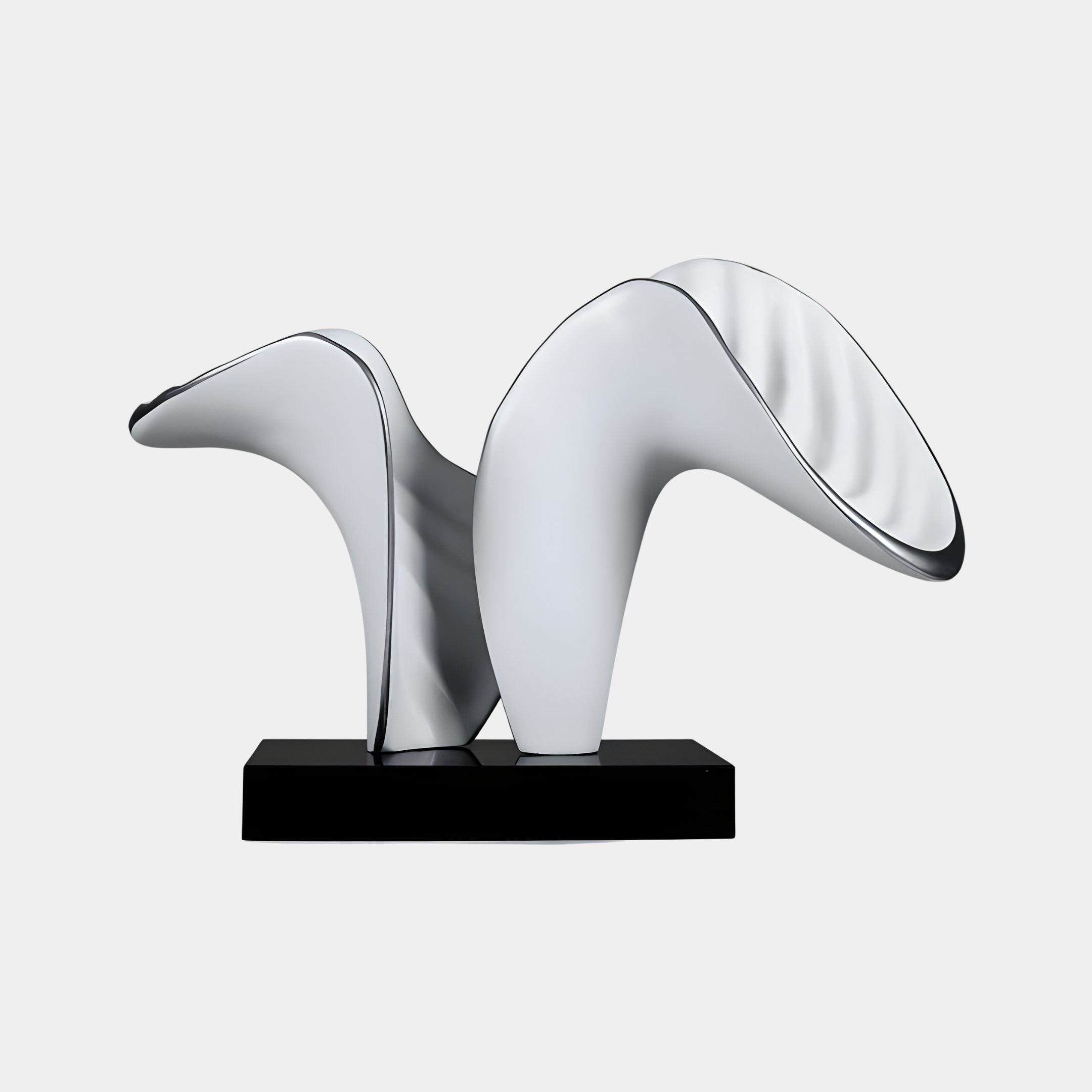 Glint Silver & White Abstract Sculpture - 70cm
