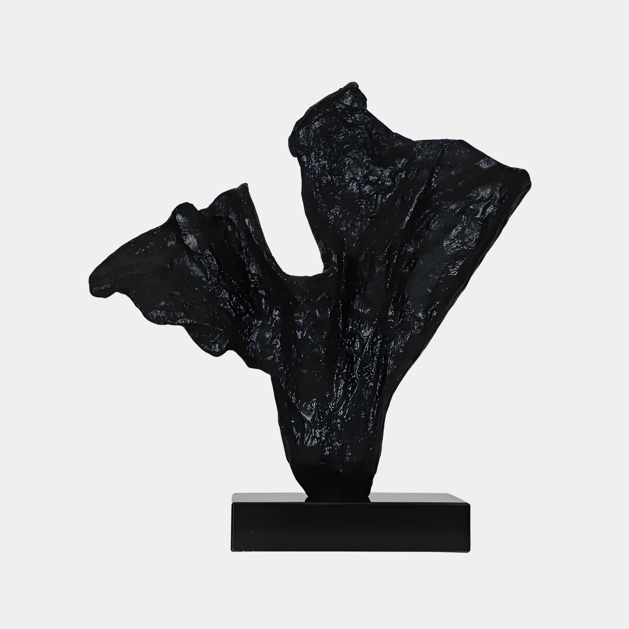 Char Black & Gold Abstract Sculpture - 53cm