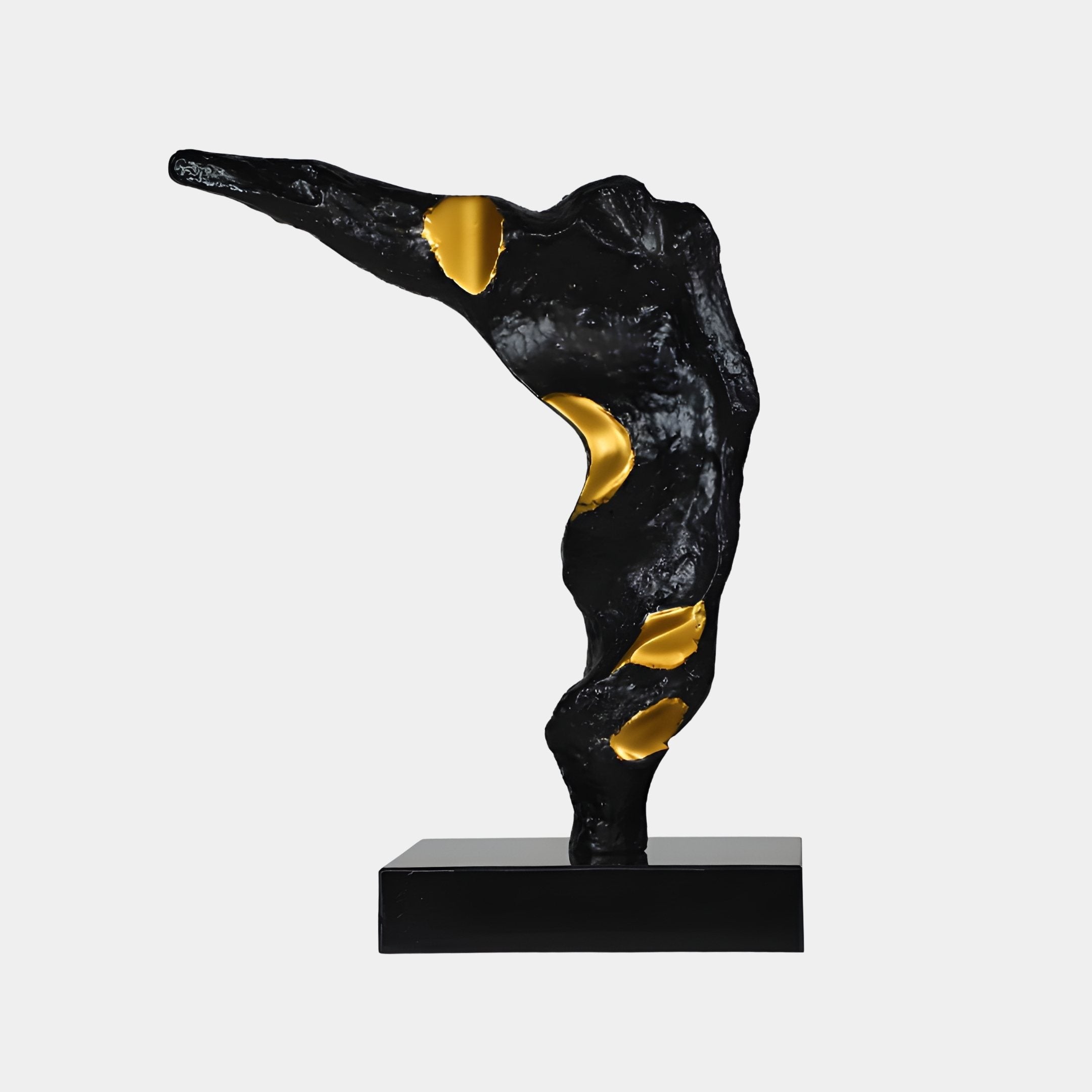 Forge Black & Gold Abstract Sculpture - 52cm