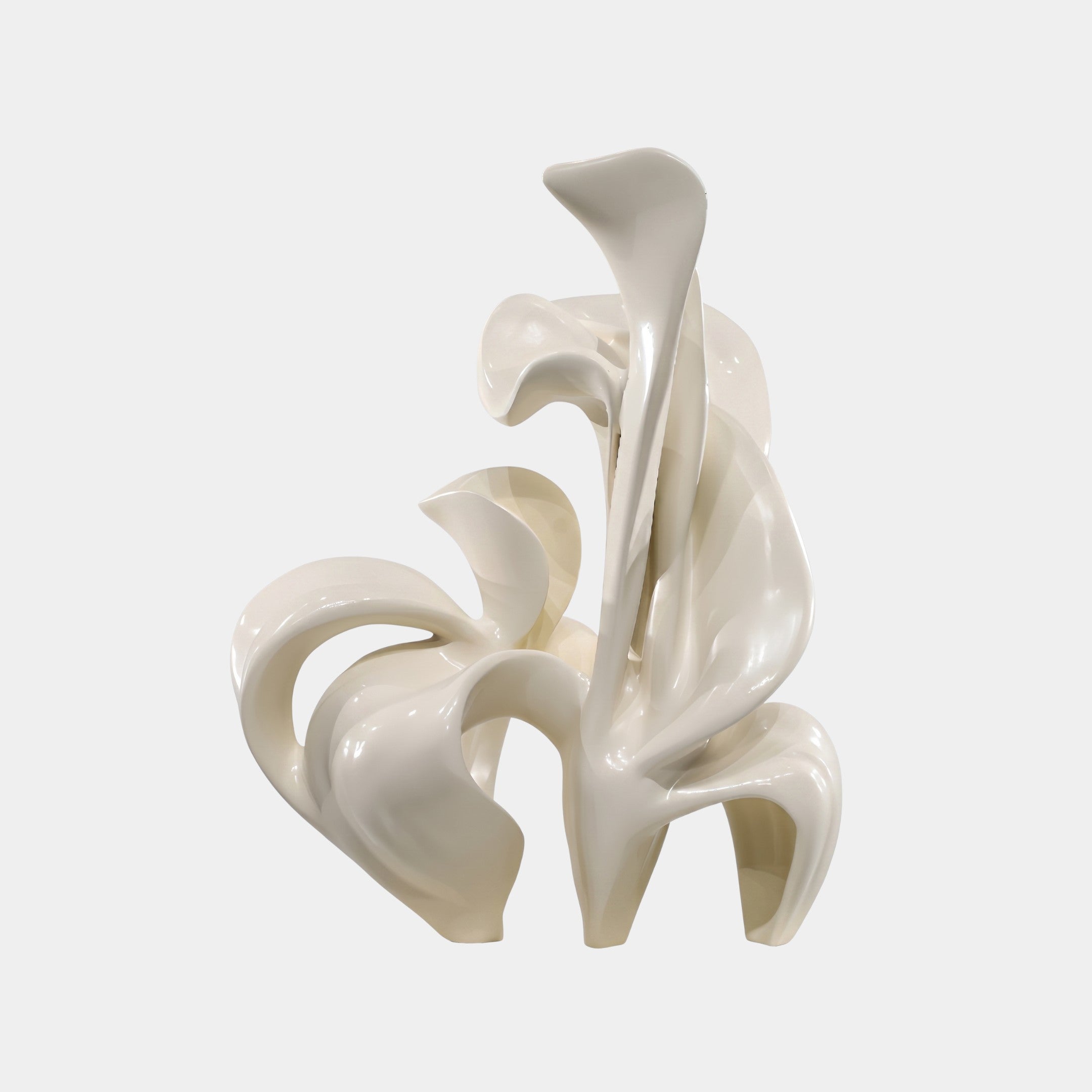 Scroll Cream Abstract Sculpture - 45cm