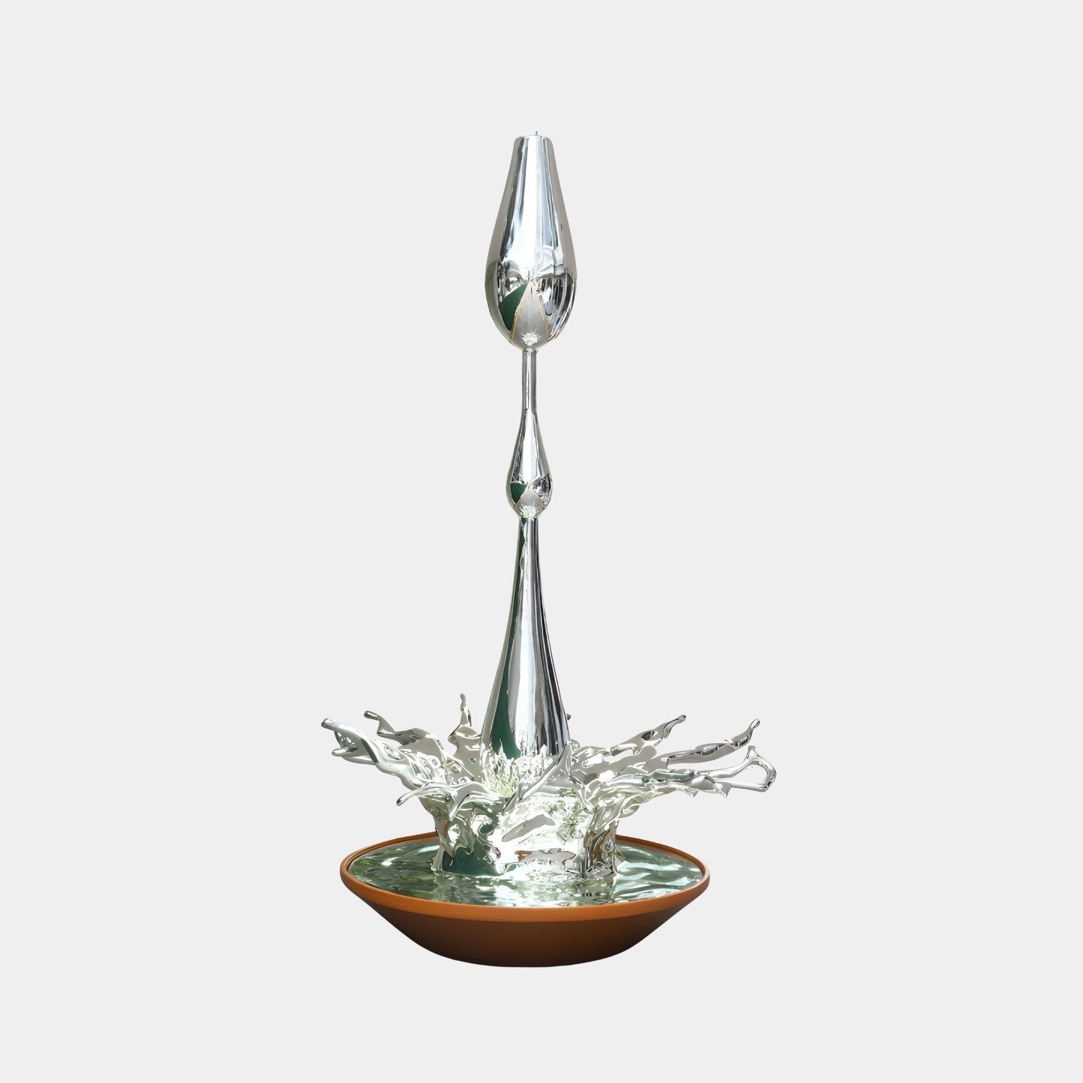 Platinum Silver & Copper Abstract Sculpture - 330cm