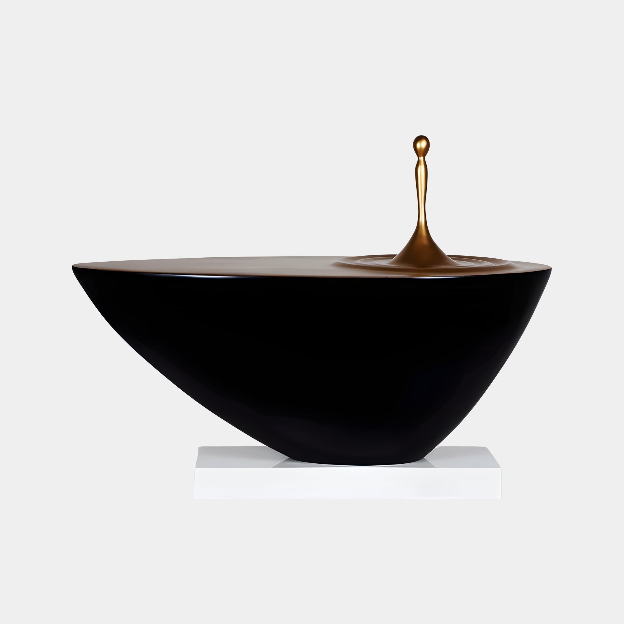 Fjord Black & Gold Dish Sculpture - 95cm