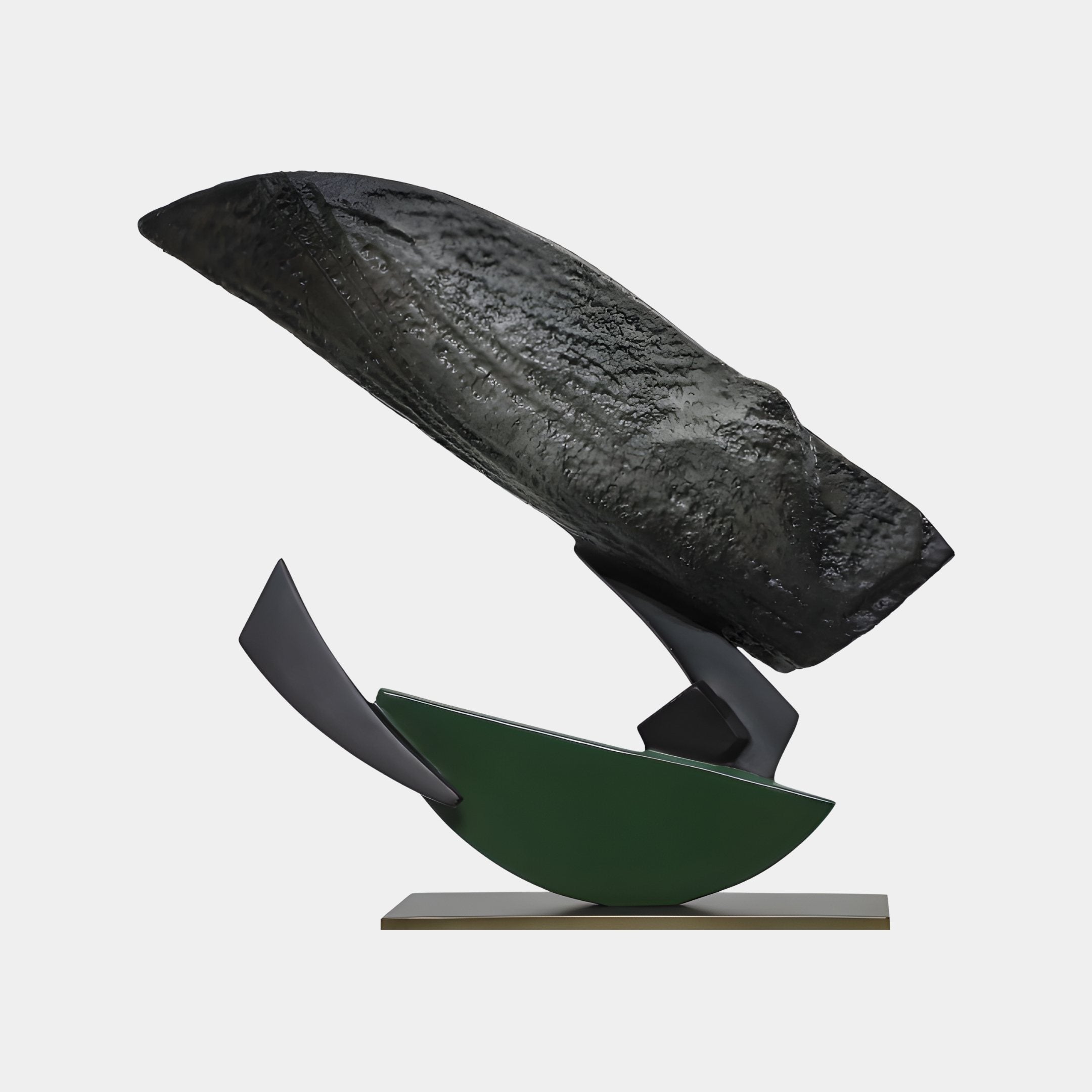 Draco Black & Green Abstract Sculpture - 60cm
