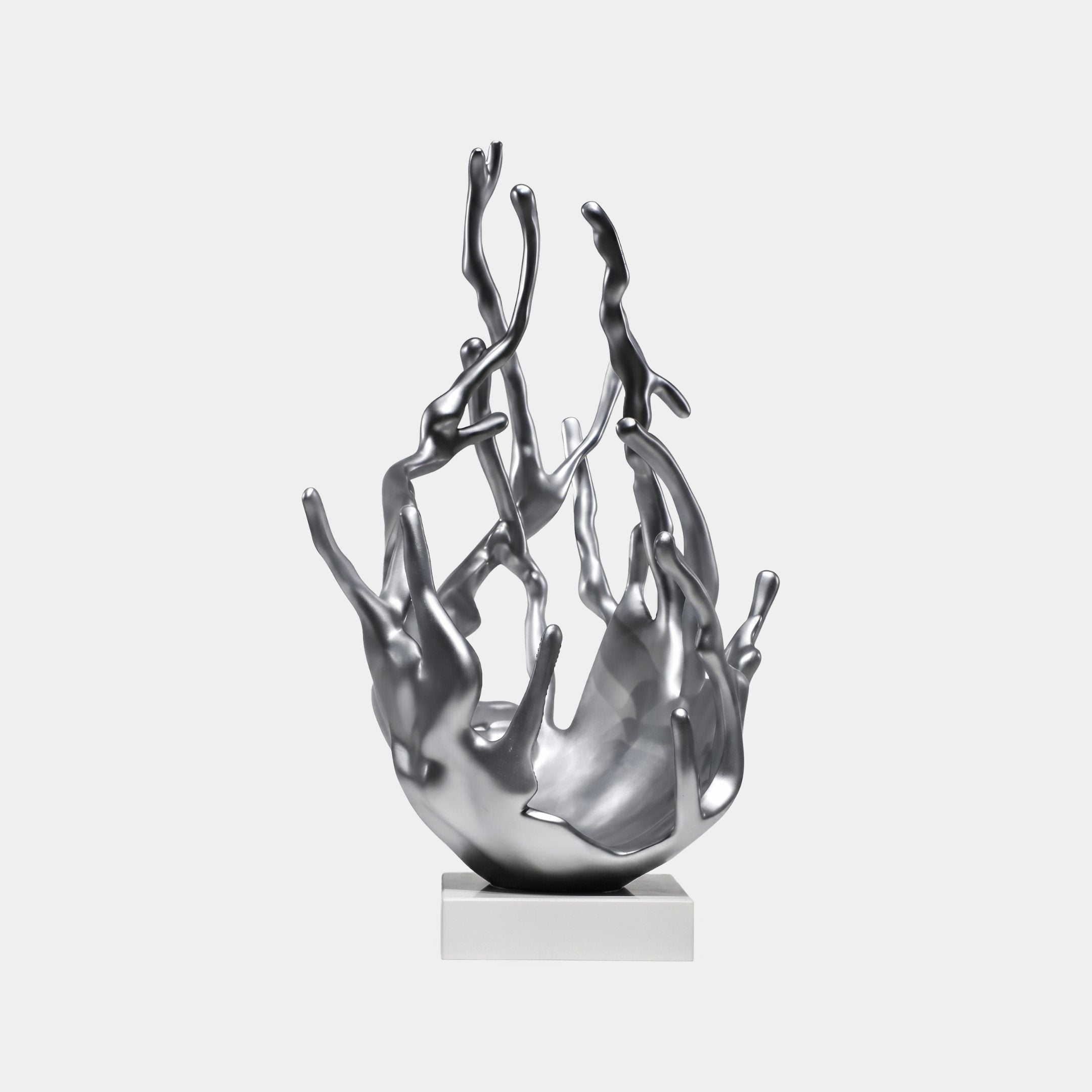 Lynx Silver Abstract Sculpture - 84cm