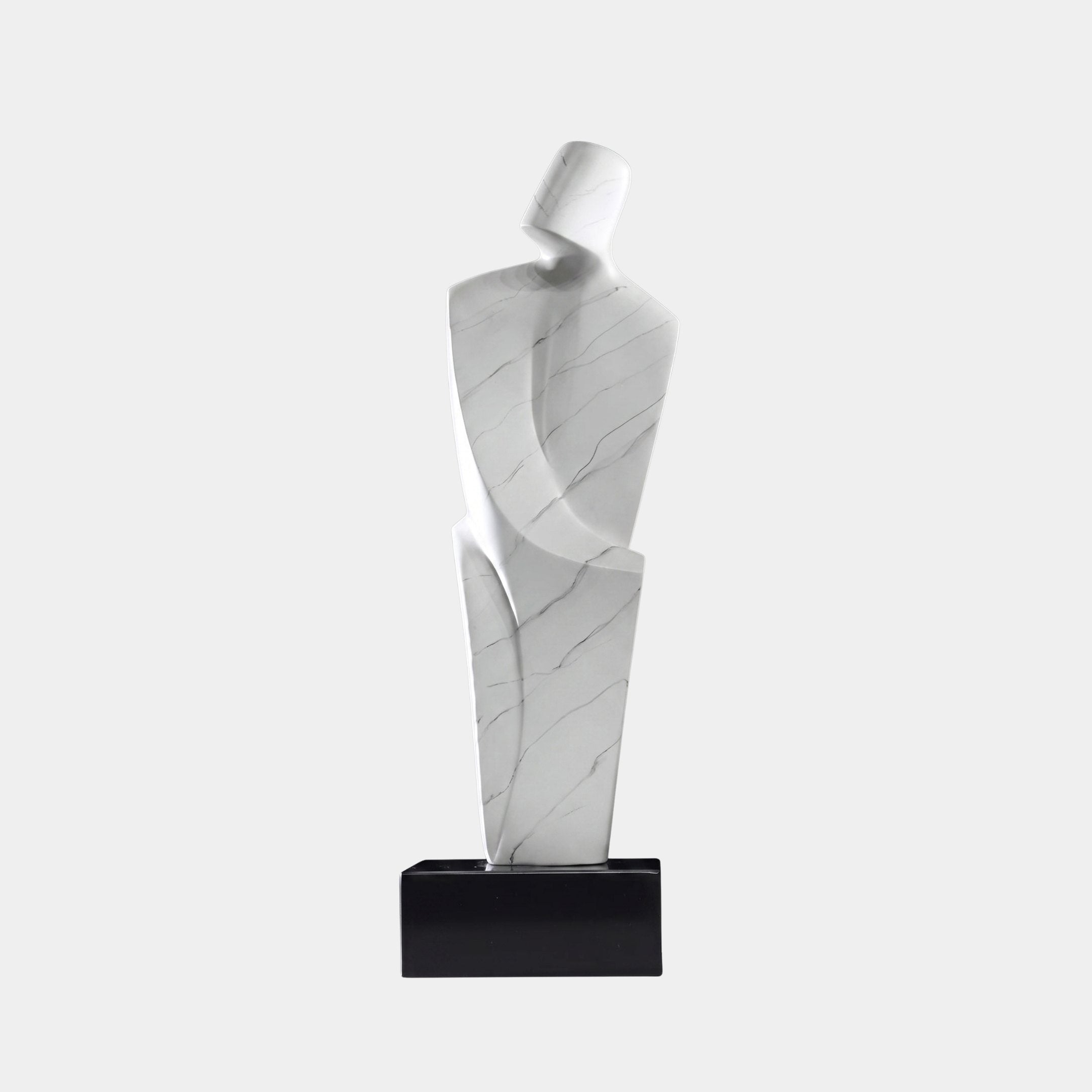 Burn White Abstract Sculpture - 63cm