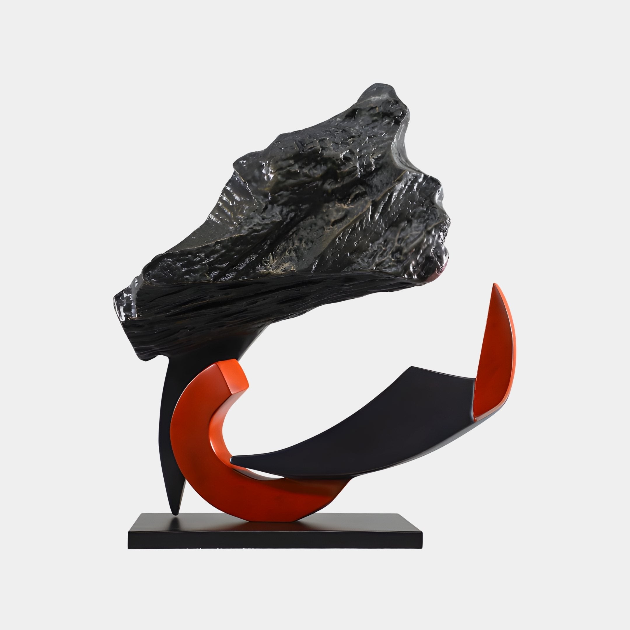 Outcrop Black & Orange Sculpture - 60cm