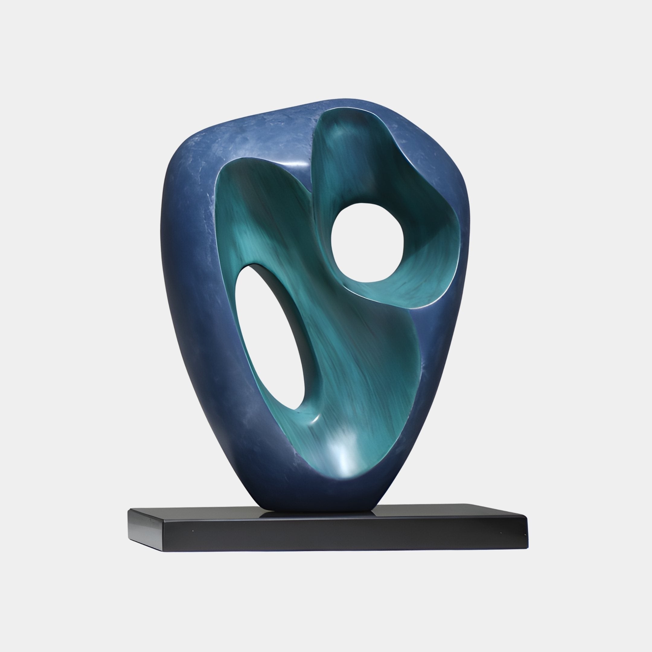 Lagoon Green & Black Sculpture - 45cm