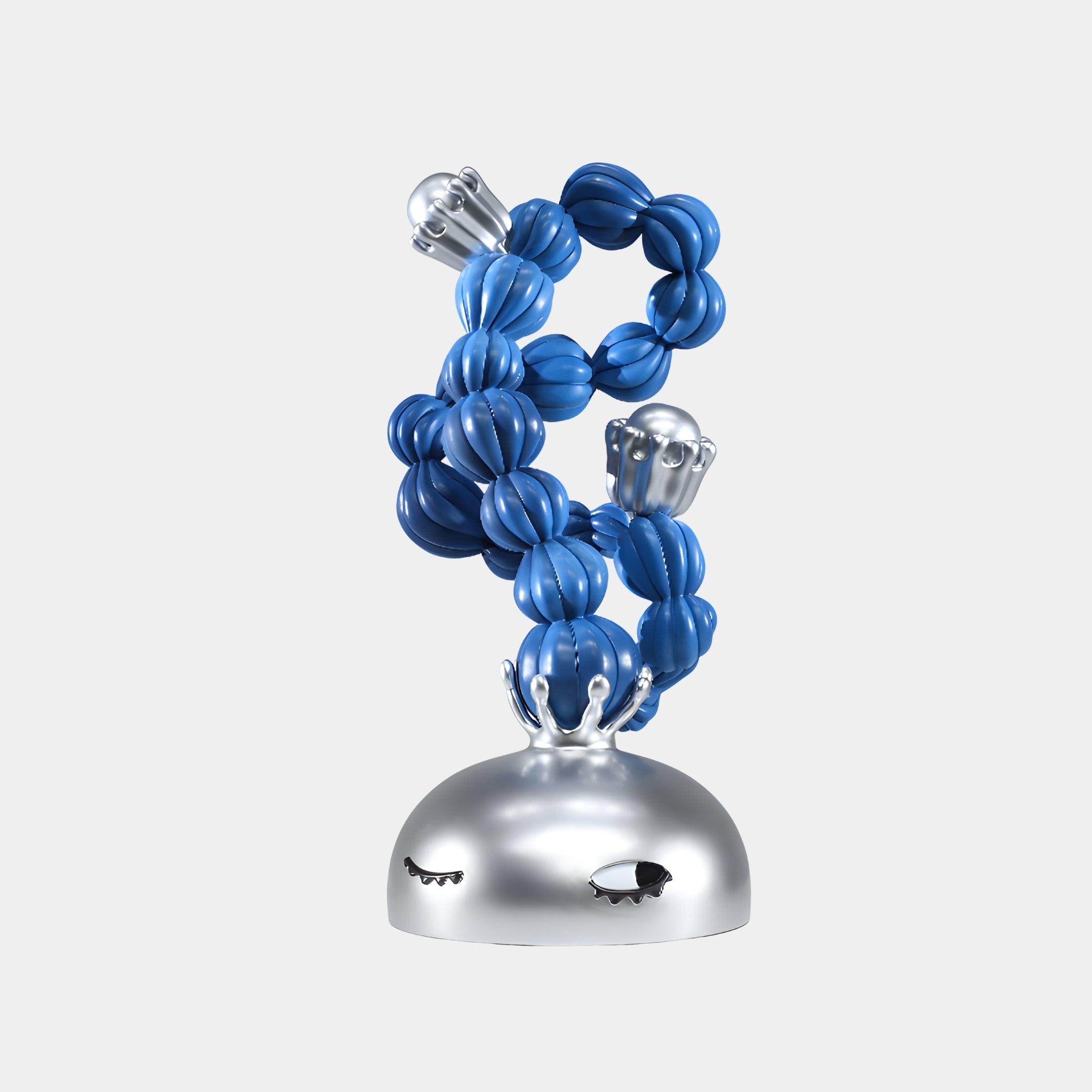 Lattice Blue & Silver Knot Sculpture - 65cm