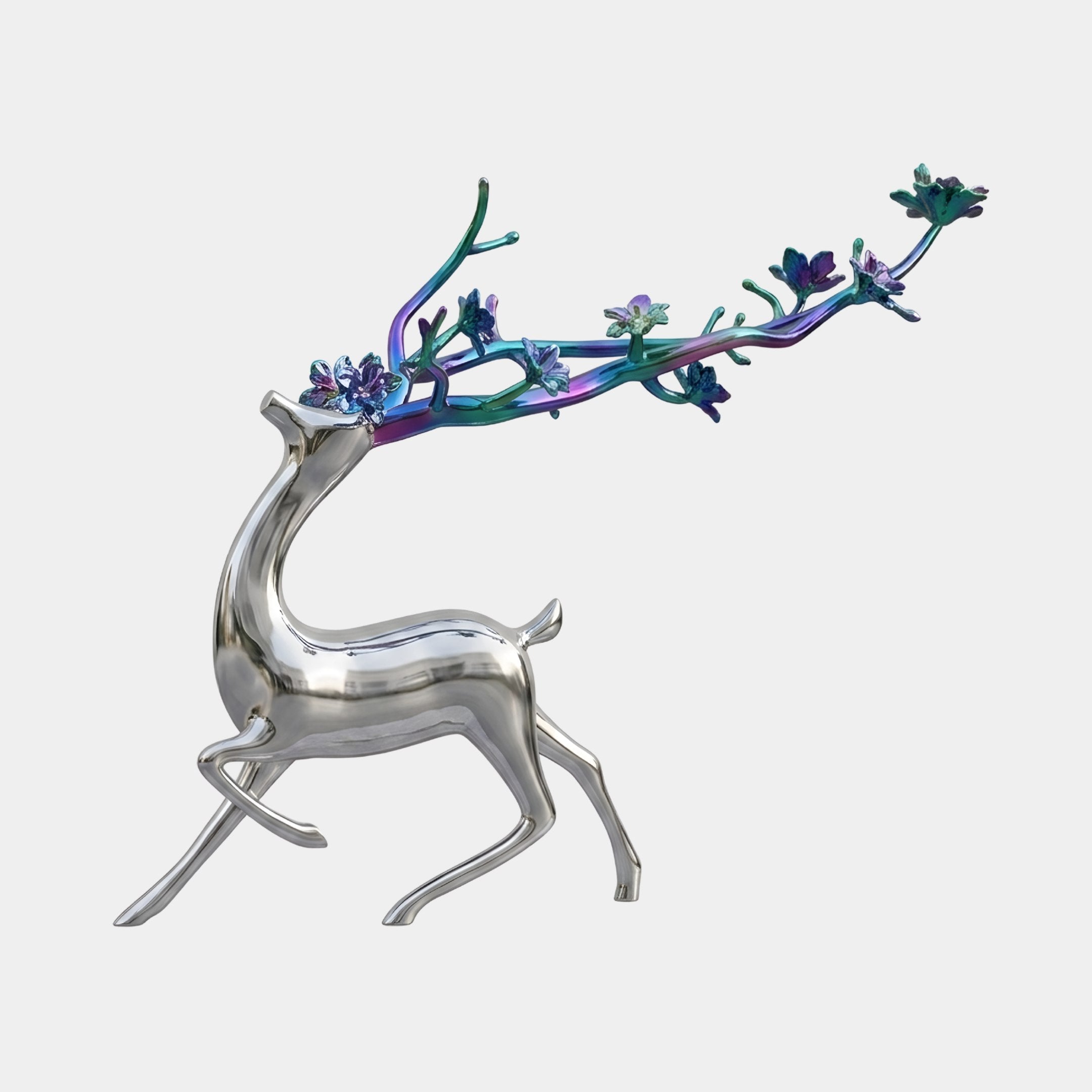 Burnborough Silver & Blue Deer Sculpture - 160cm
